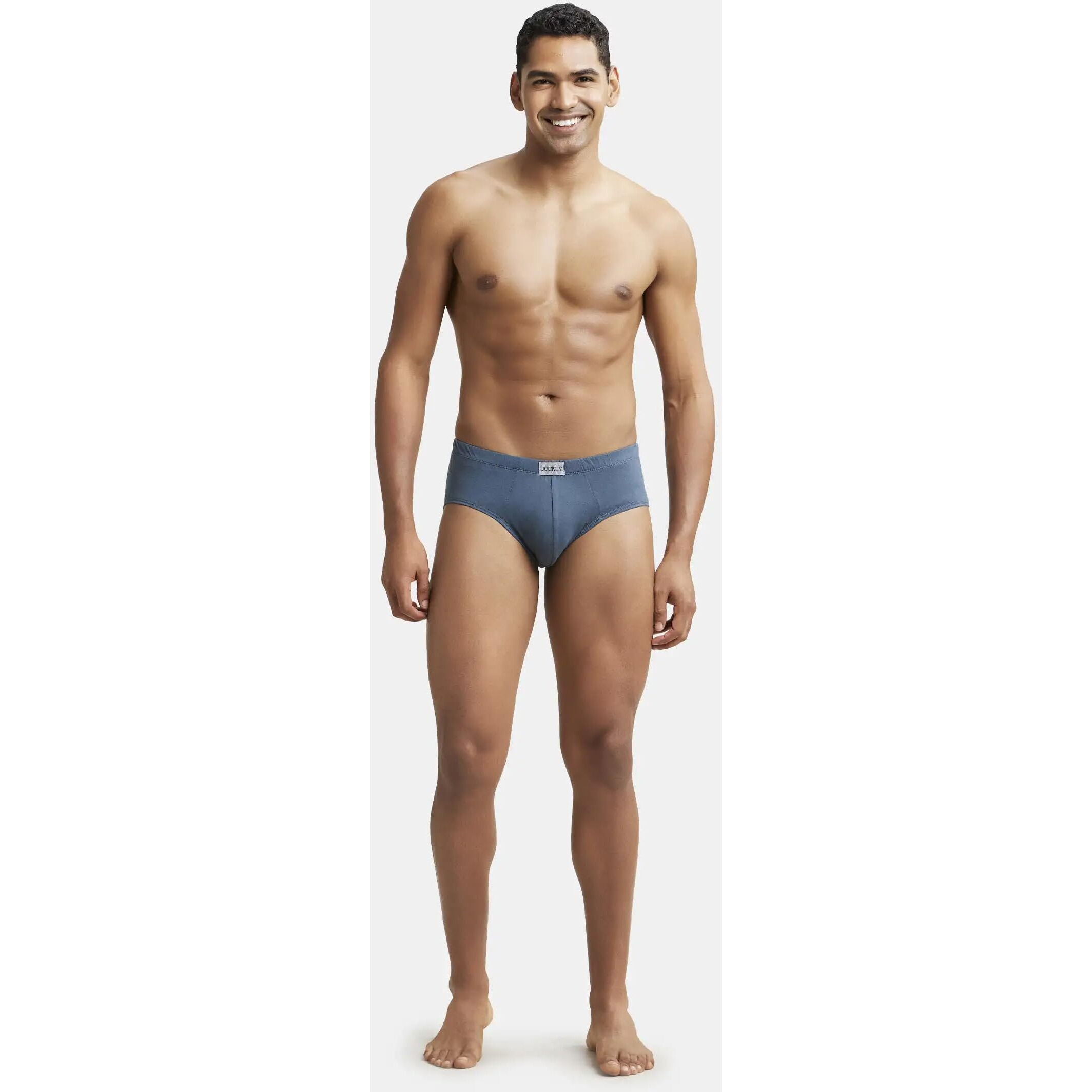 Jockey Men's Cotton Pocot Brief (Pack of 2) (8035_Deep Slate_M_Deep Slate_M)