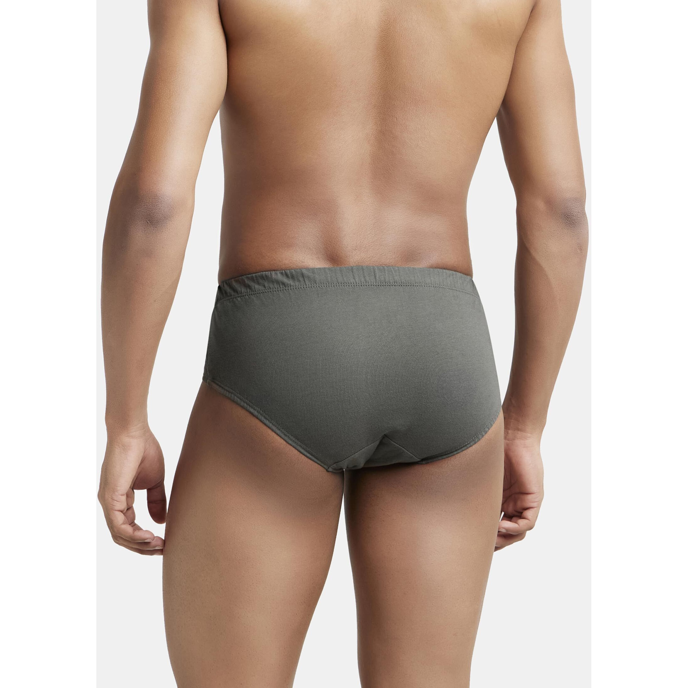 Jockey Men's Super Combed Cotton Poco Briefs with Durable Concealed Waistband (Pack of 3) 8035_Deep Olive_M