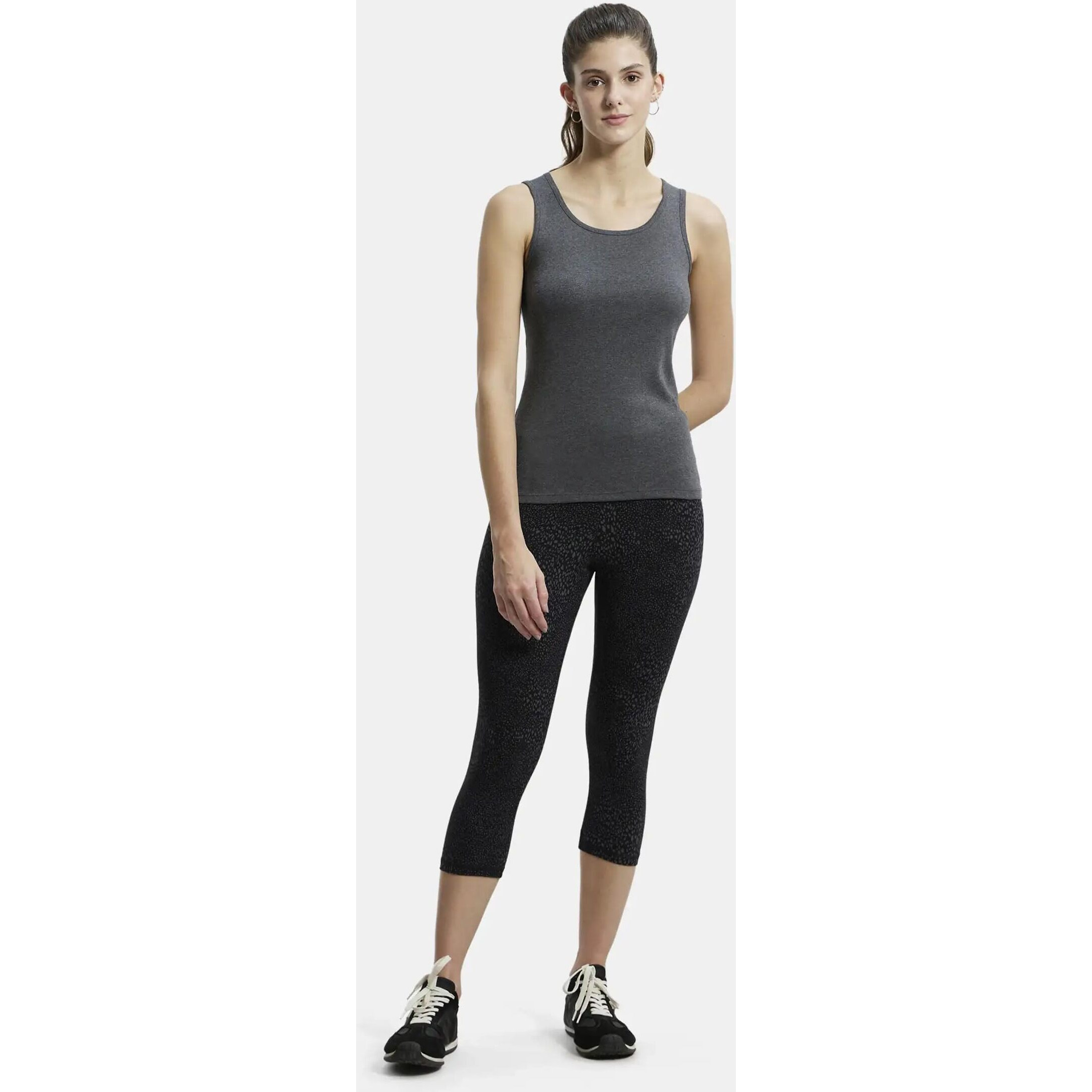Jockey Women's Slim Fit Tank Top A113_Charcoal Melange_S