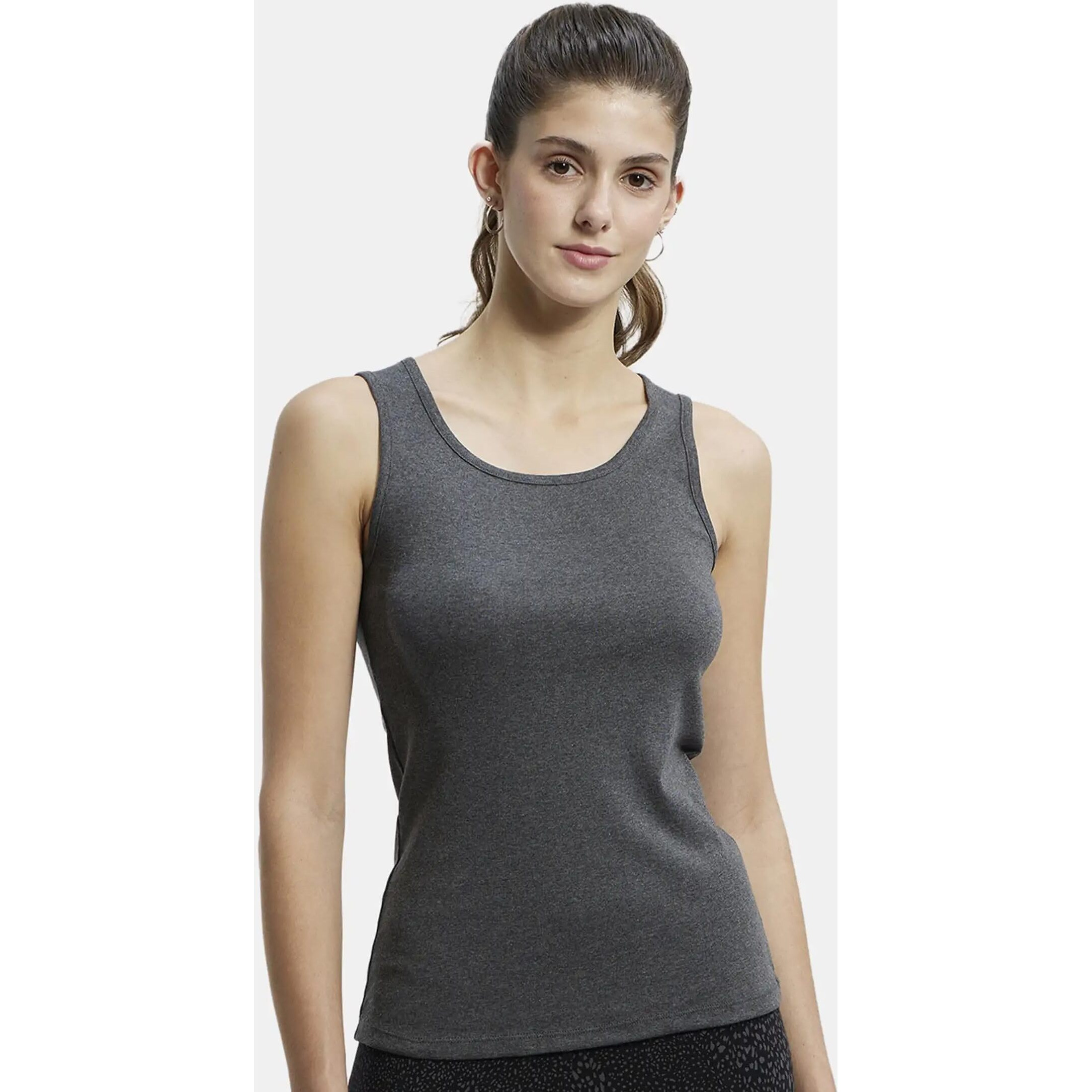 Jockey Women's Slim Fit Tank Top A113_Charcoal Melange_S