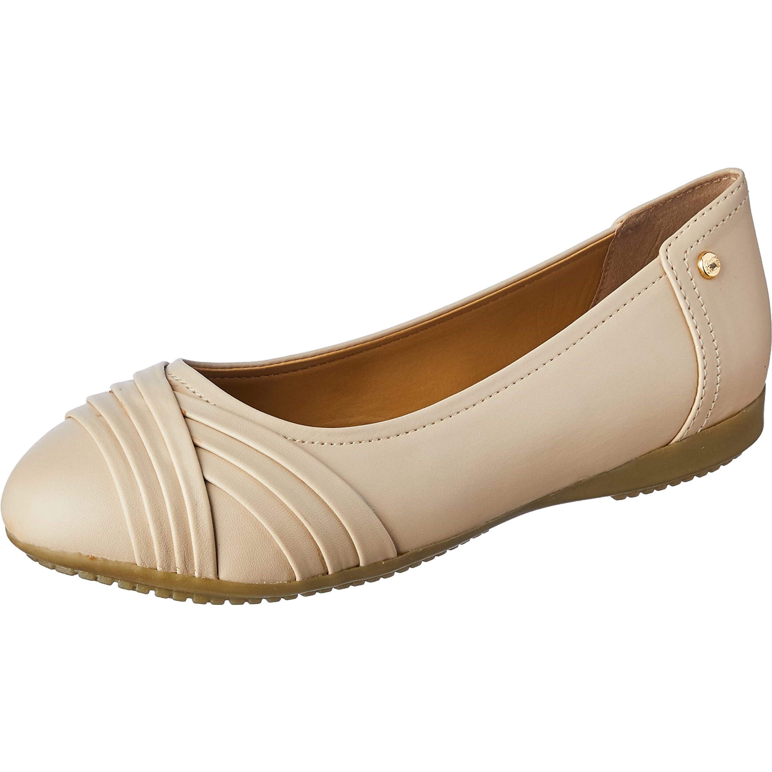 Bata Comfit Women's Pleated Ballerina E Ballerina (5518080_Beige_5 UK)