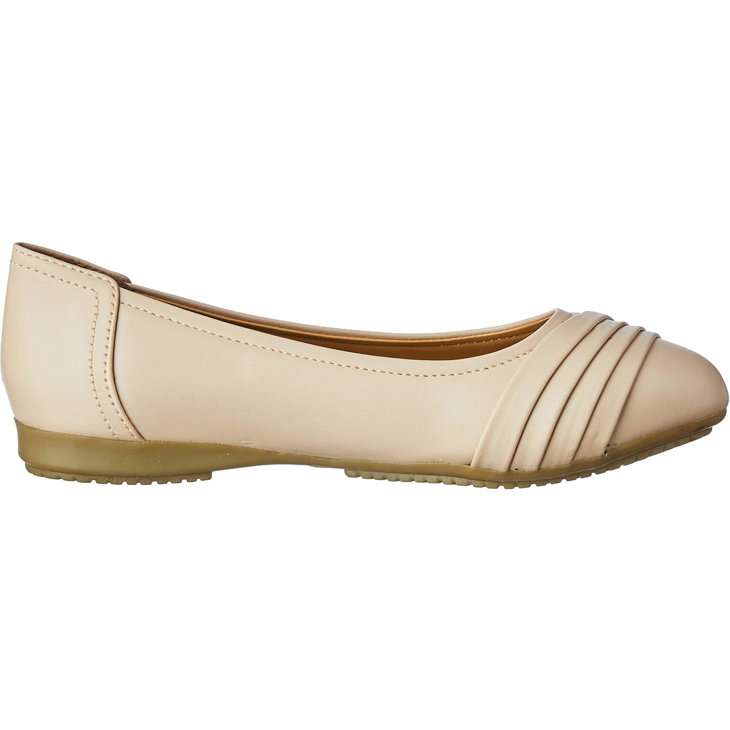 Bata Comfit Women's Pleated Ballerina E Ballerina (5518080_Beige_5 UK)