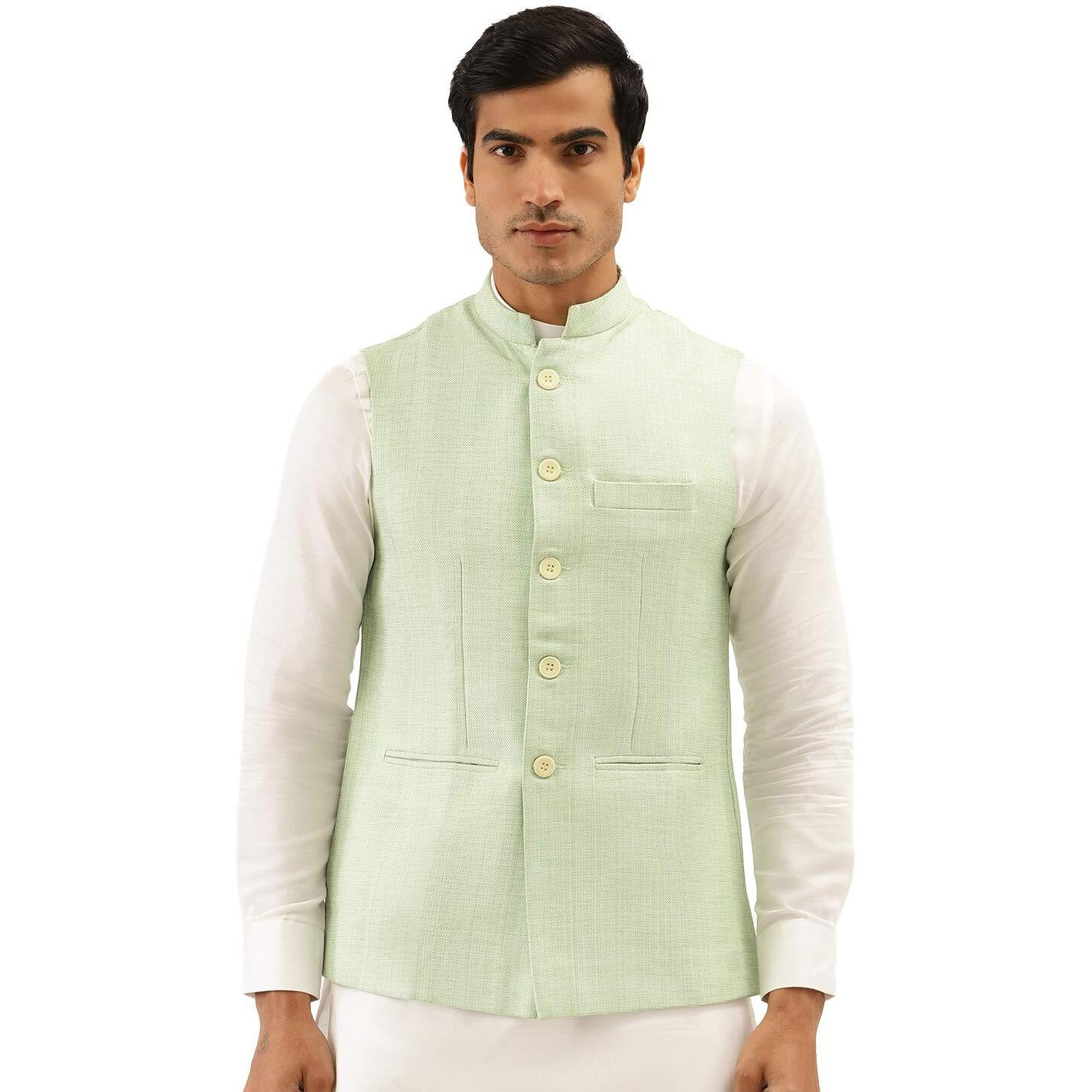 Manyavar Men's Jacket (WC00032_Green_M)
