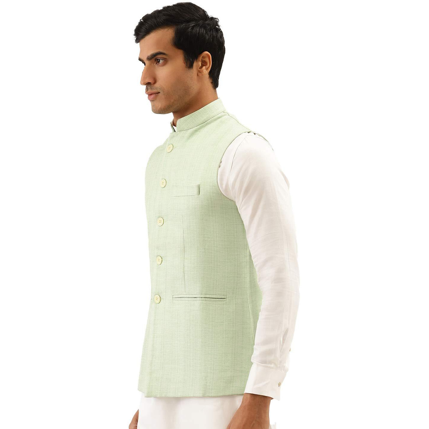 Manyavar Men's Jacket (WC00032_Green_M)
