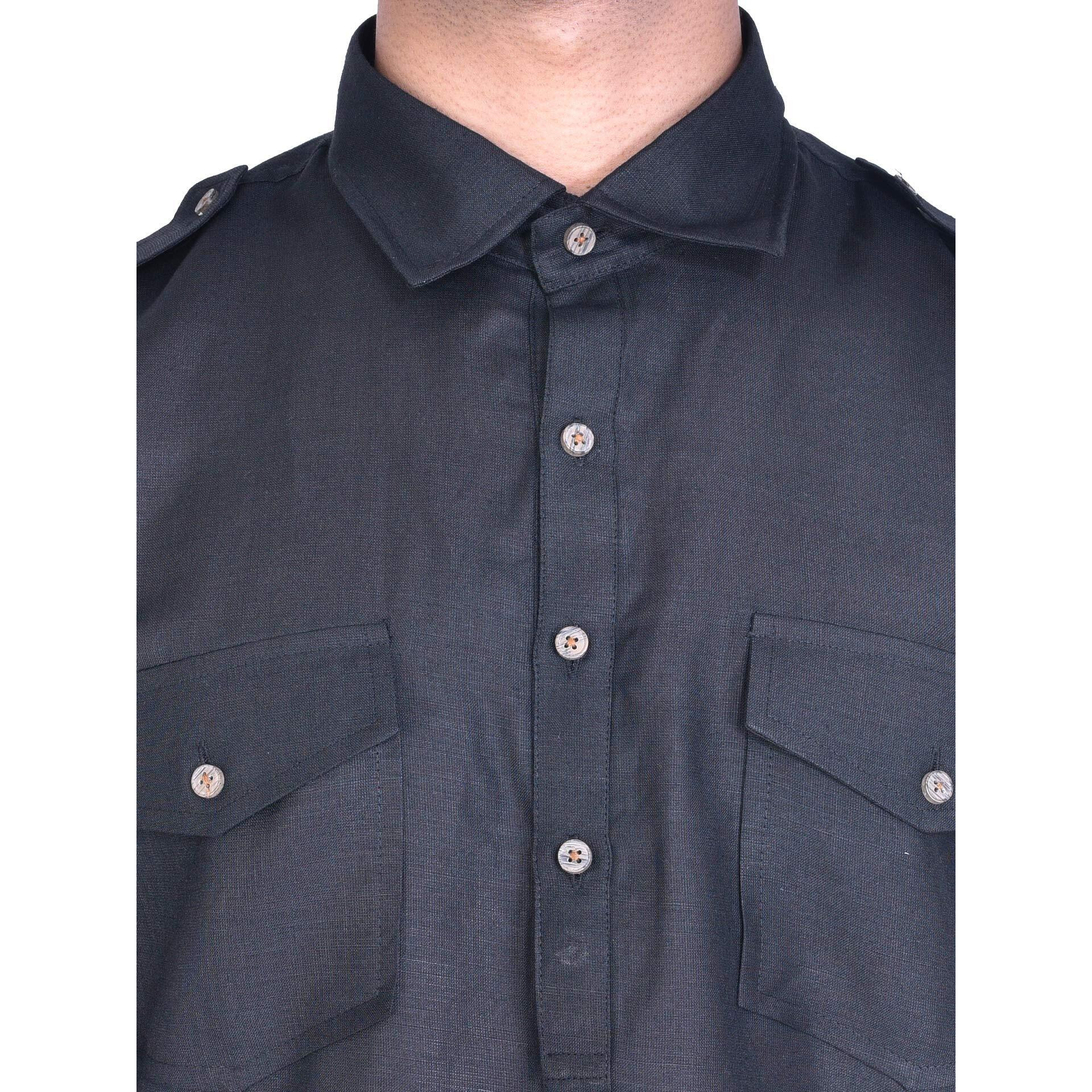 Manyavar Men's Silk Kurta (PATH001CD_Black_M)