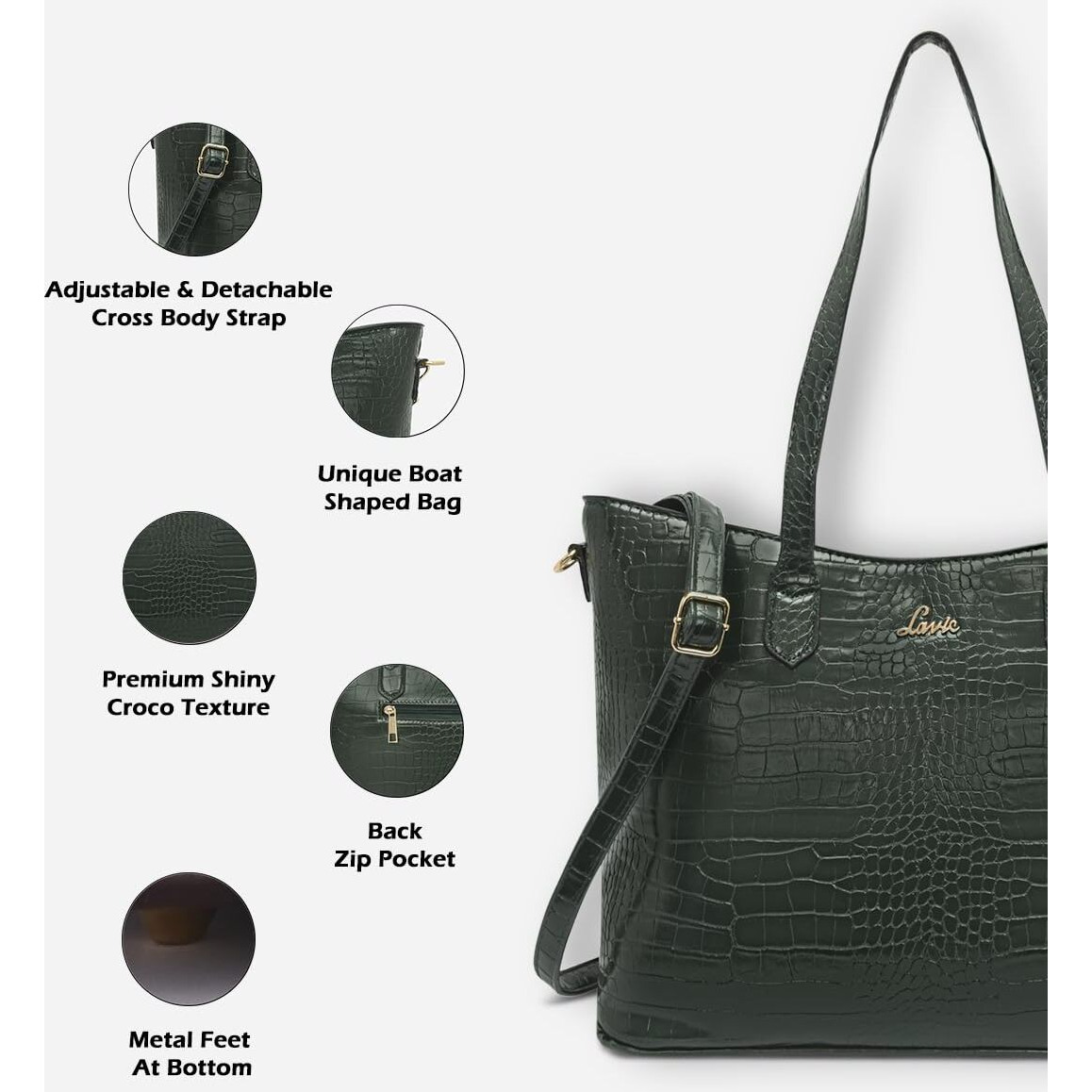 Lavie Women's Hailon Tote Handbag (Large, Dk Green)