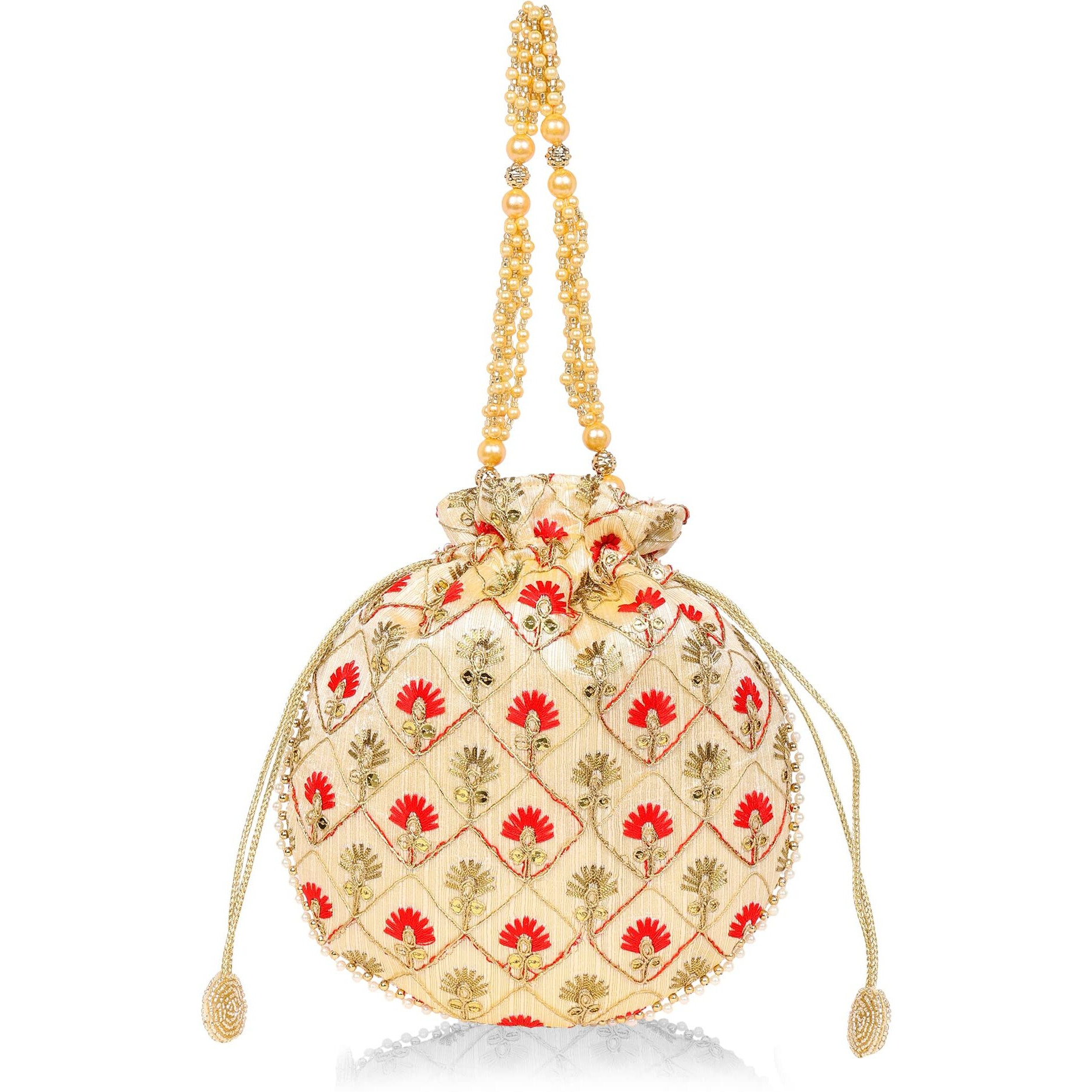 Lavie Women's Amara Round Potli Red Ladies Purse Handbag