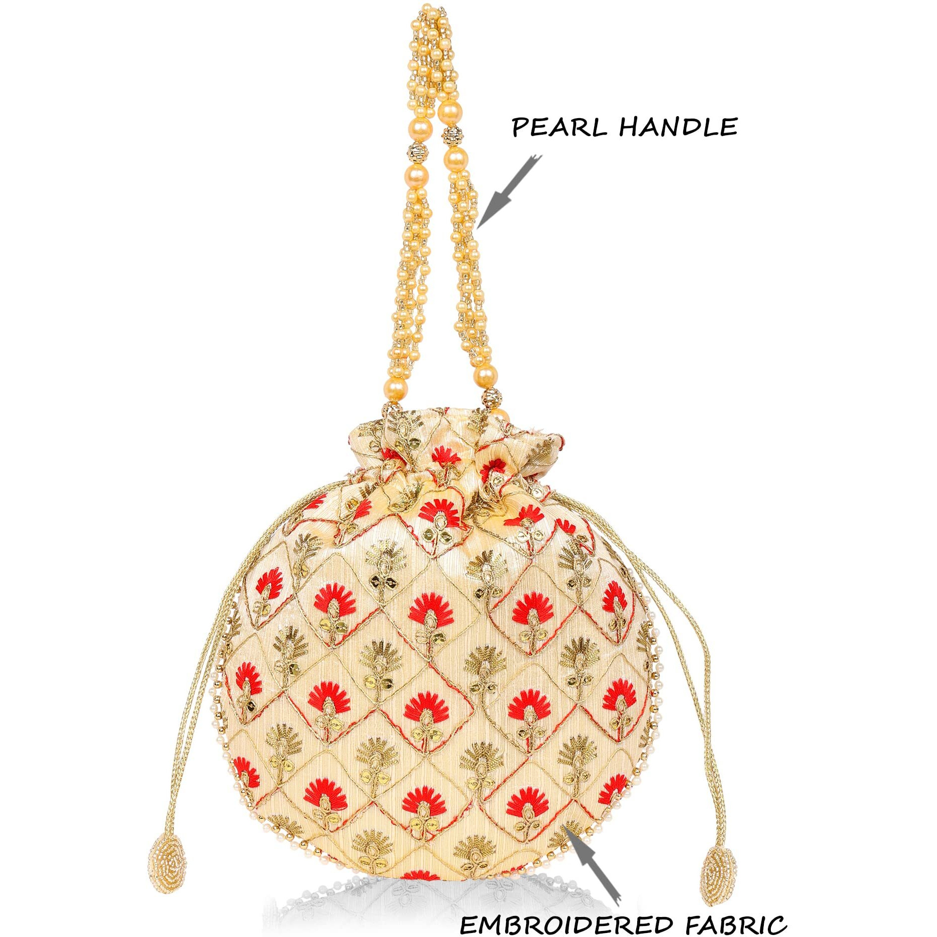 Lavie Women's Amara Round Potli Red Ladies Purse Handbag