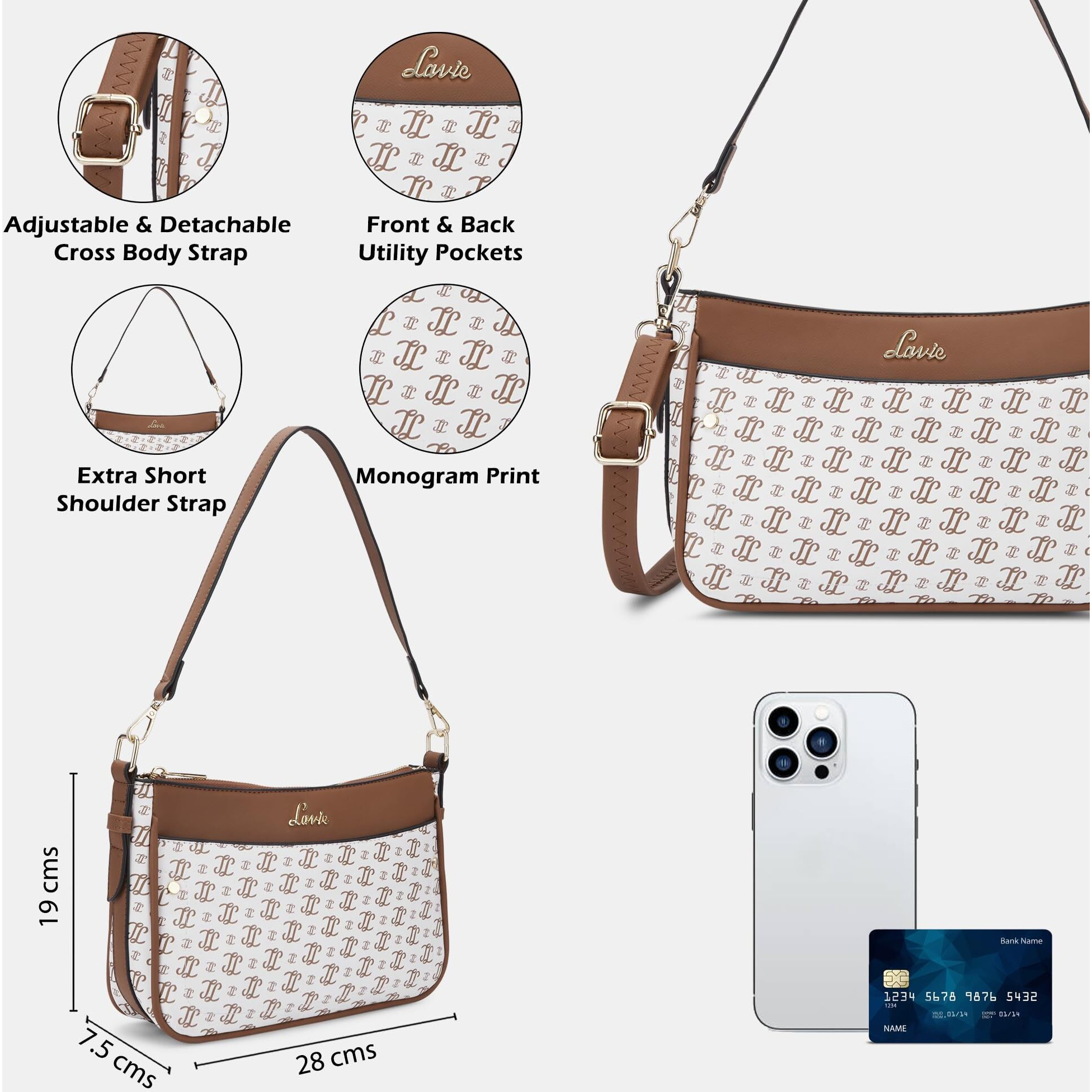 Lavie Women's Cosmo Hobo Bag | Ladies Purse Handbag