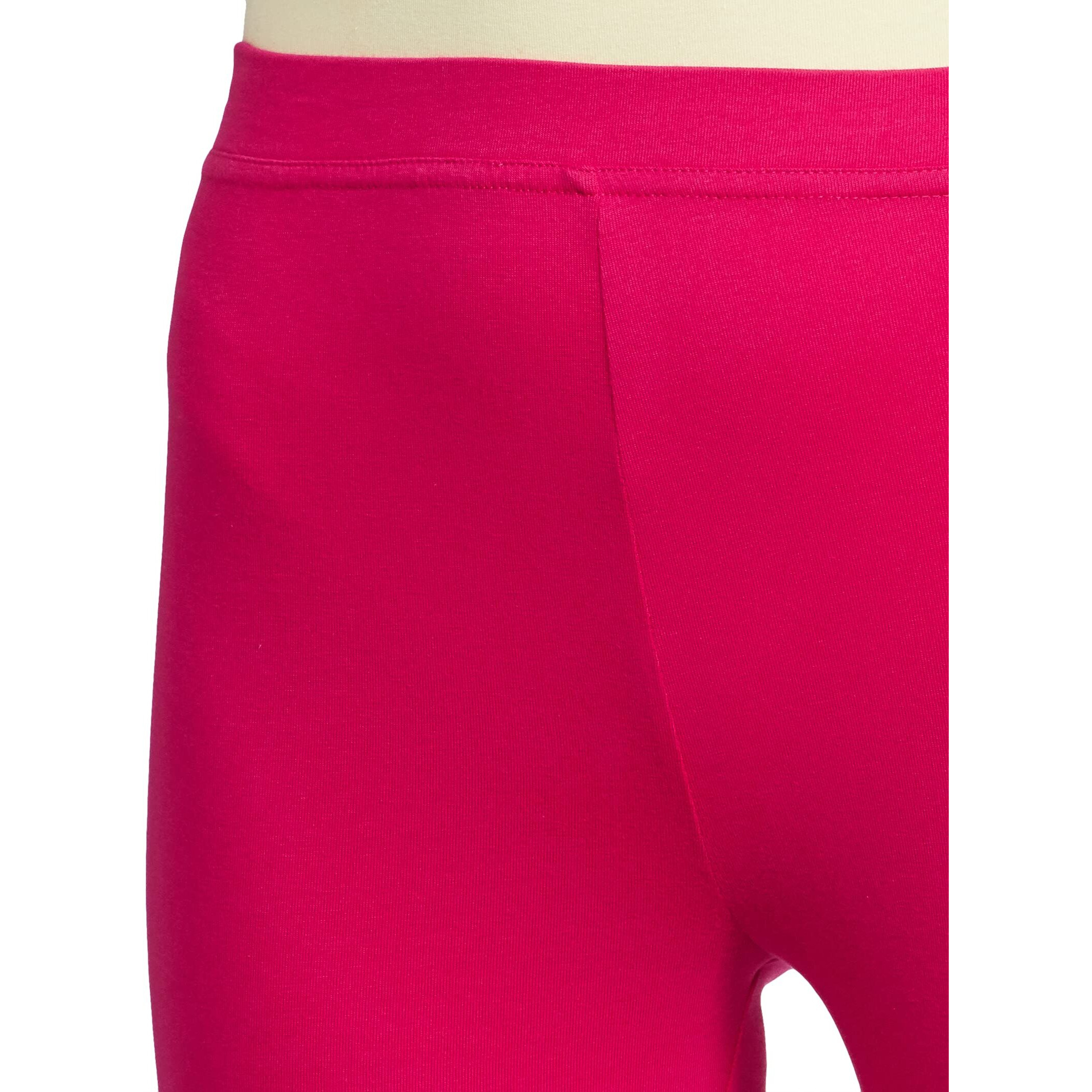 Max Women Solid Ankle-Length Regular Fit Leggings (Noosal21Fufuchsia)_M