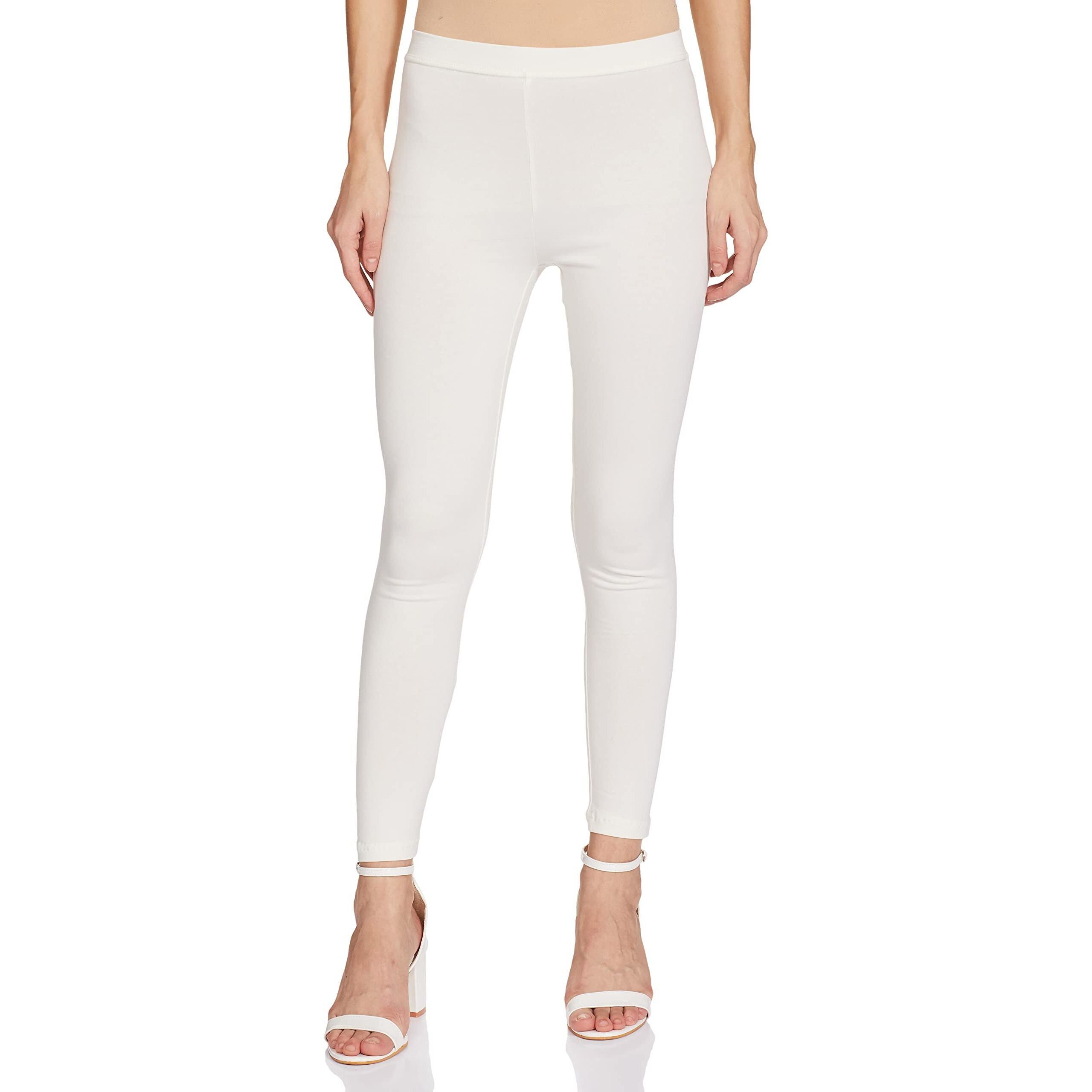 Max Women's Regular Fit Off White Leggings L