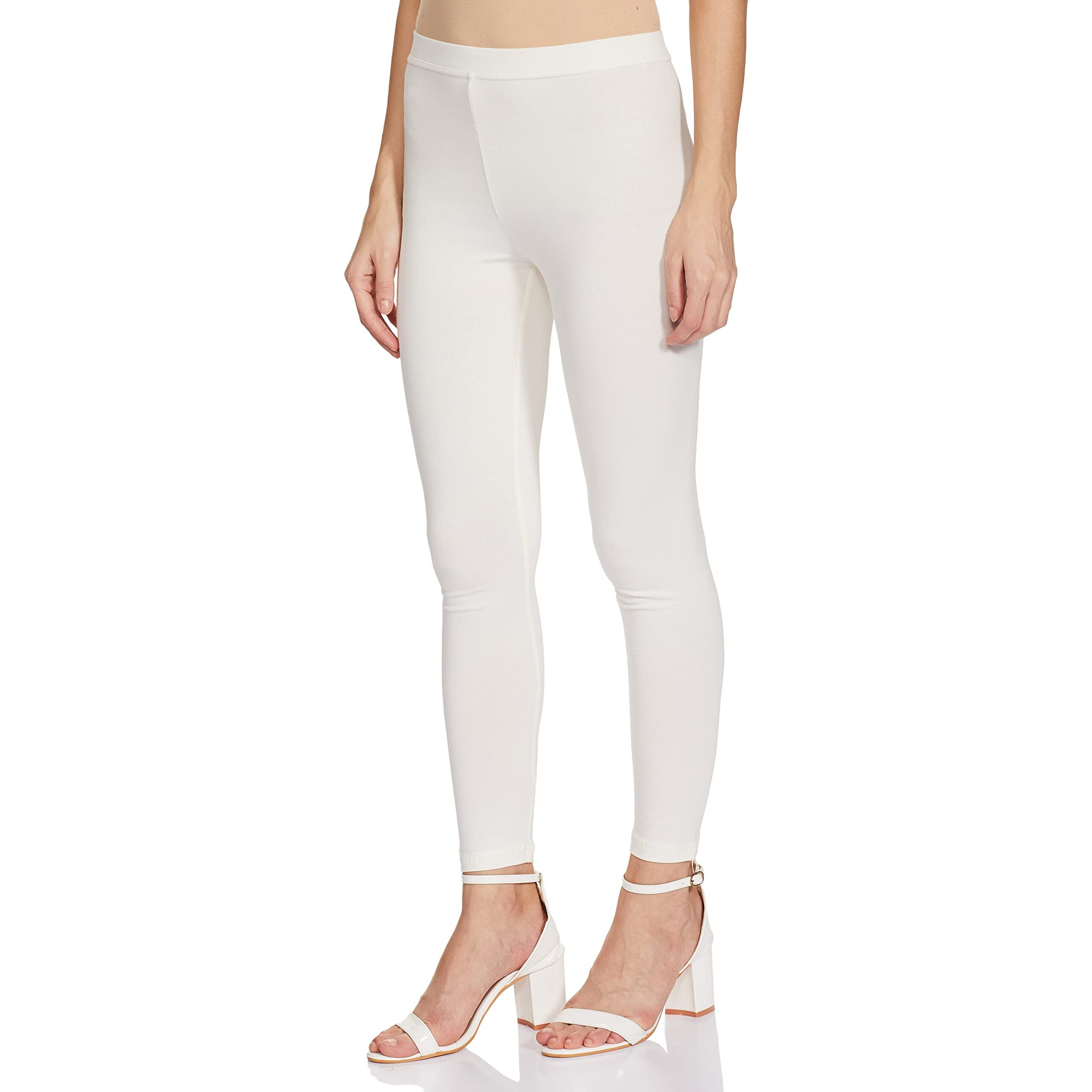 Max Women's Regular Fit Off White Leggings L