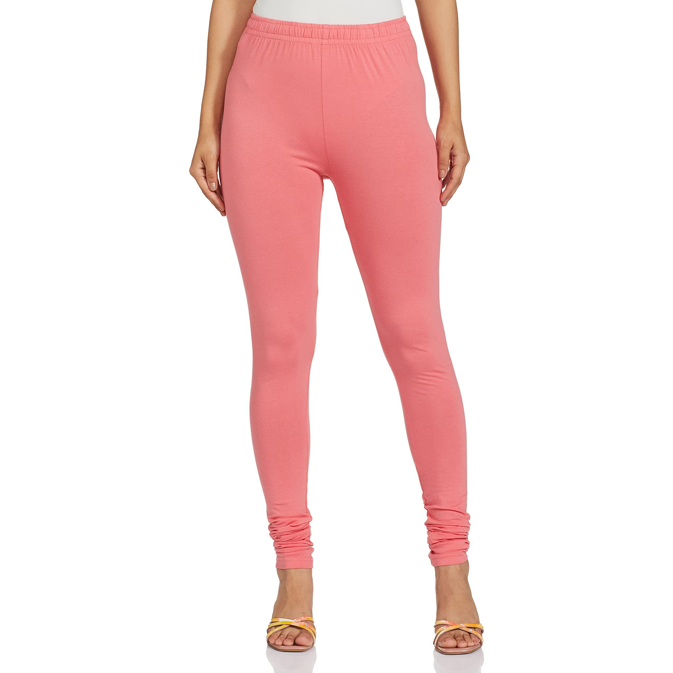 Max Women Solid Elasticated Churidar (NOOSKC21CRCORAL)_XXL