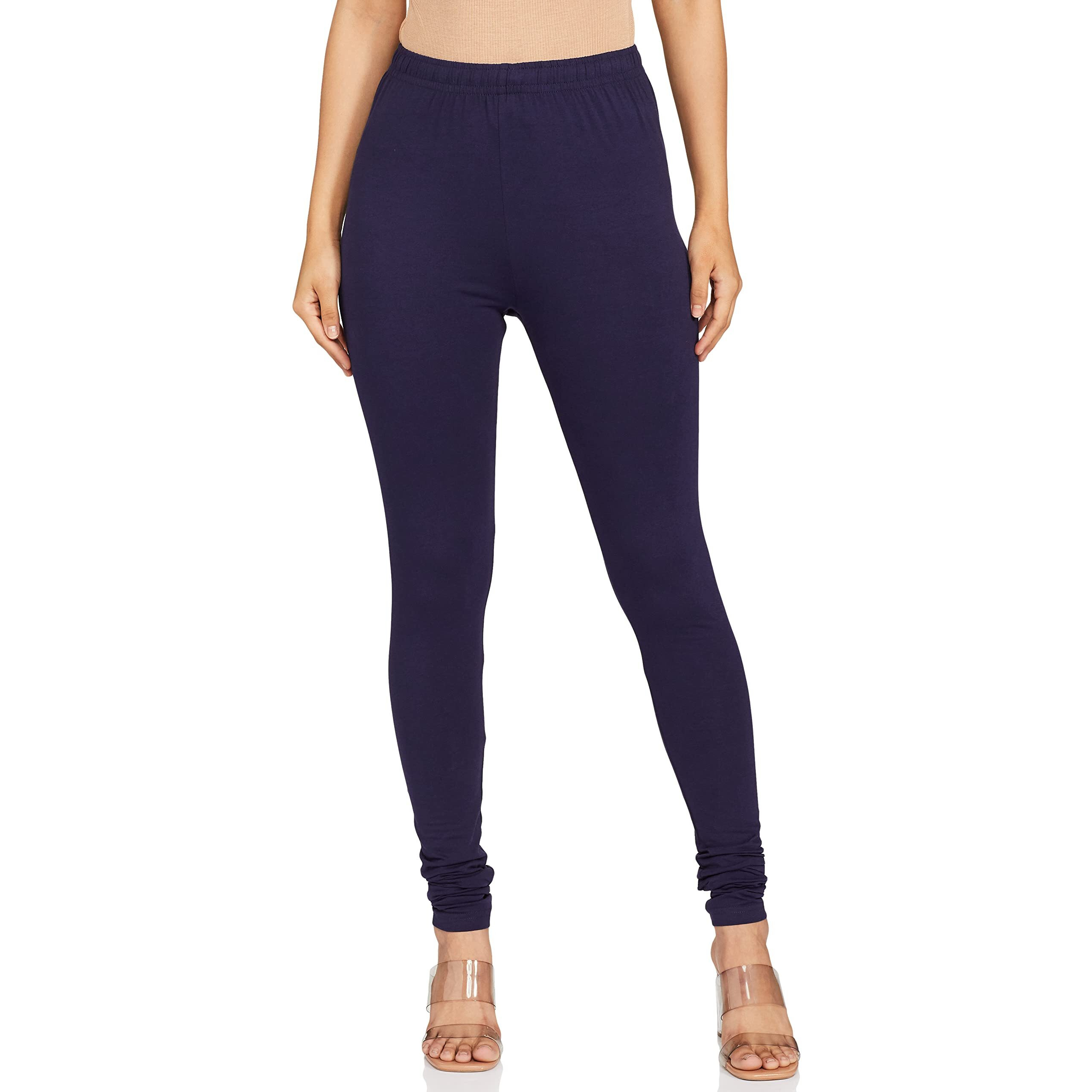 Max Women Solid Churidar (NOOSKC21NA_Navy_L)