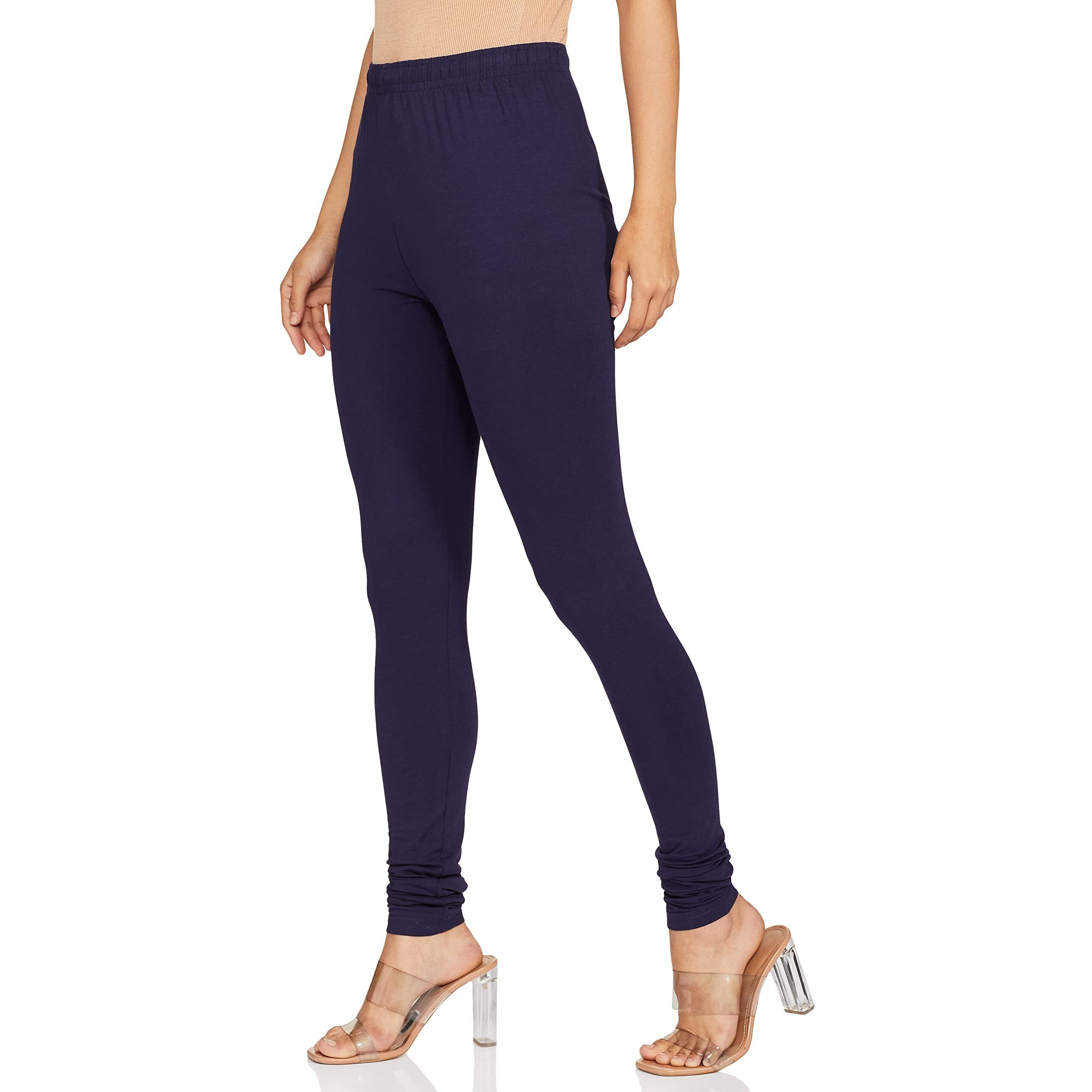 Max Women Solid Churidar (NOOSKC21NA_Navy_L)