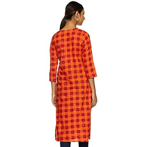 Max Women's Rayon Straight Kurta (DAAMSP20SOORANGE_Orange_S)