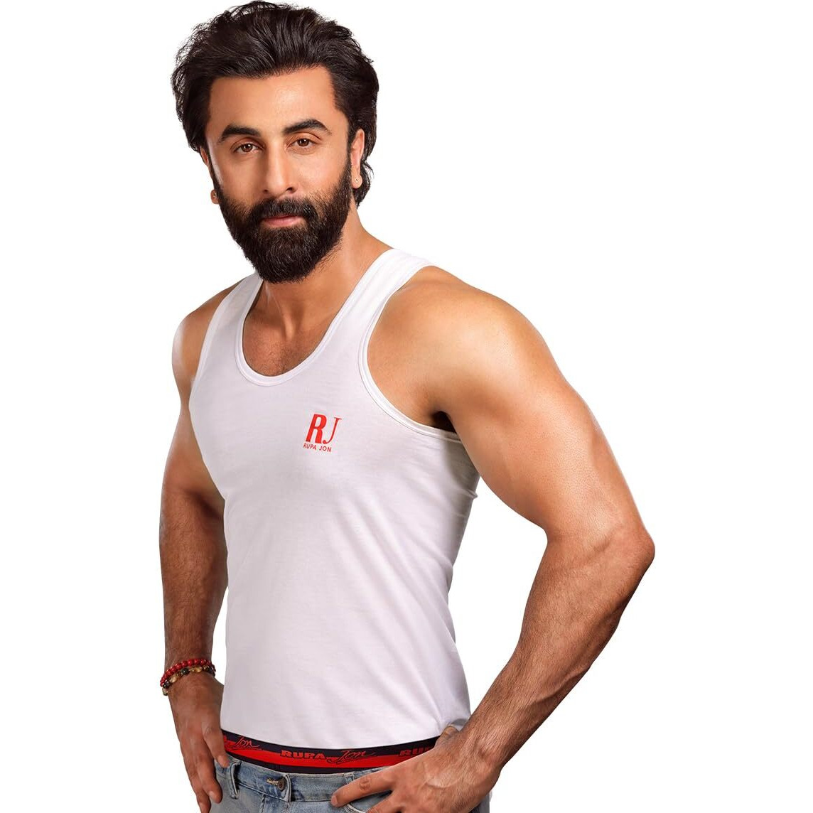 Rupa Jon Men's Cotton Regular Fit Vests (Jn Vest Rn_White Pack Of 5_S) - Pack Of 5