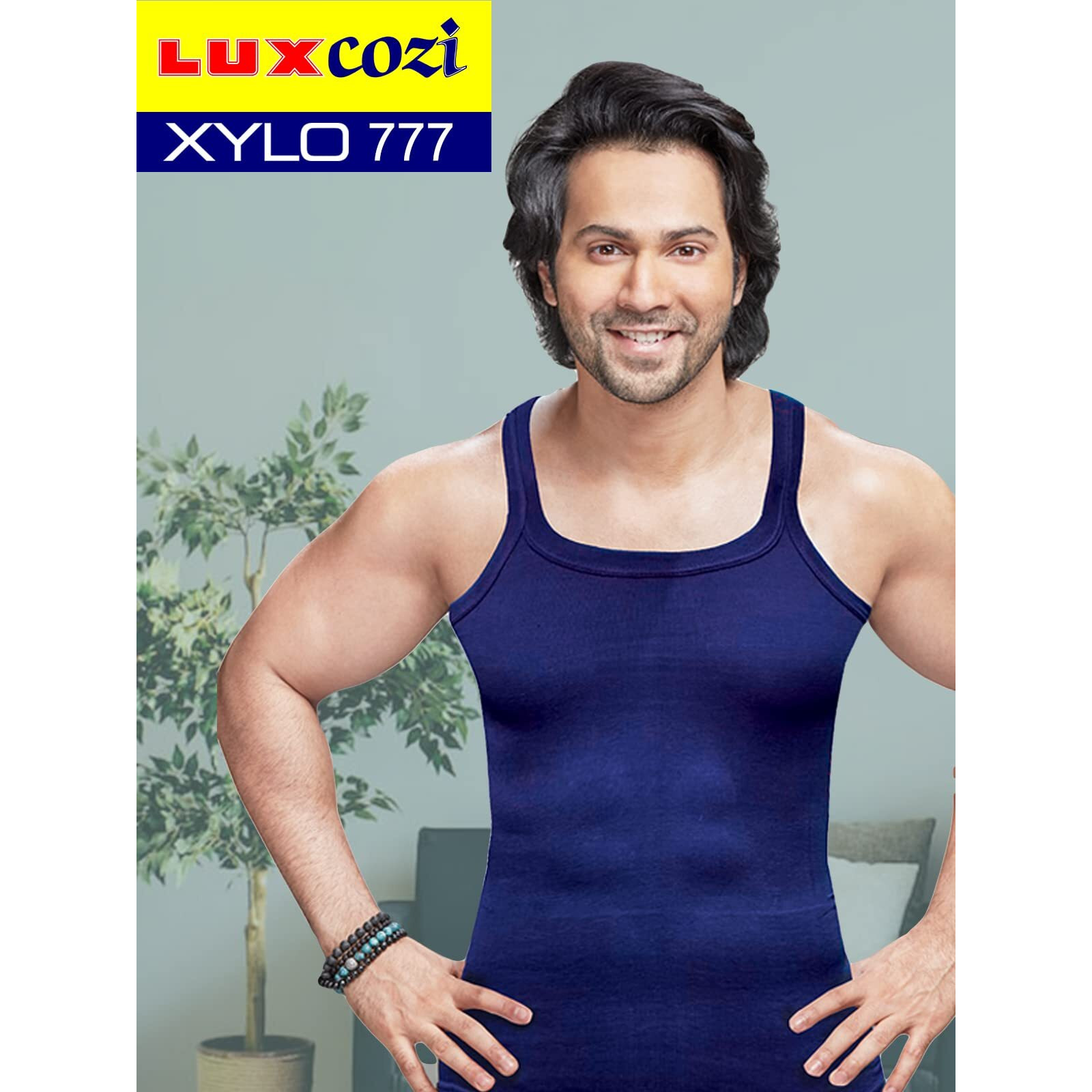 Lux Cozi Men's Pack of 3 Multicolor Sleeveless Cotton Vest (Size  95cm)