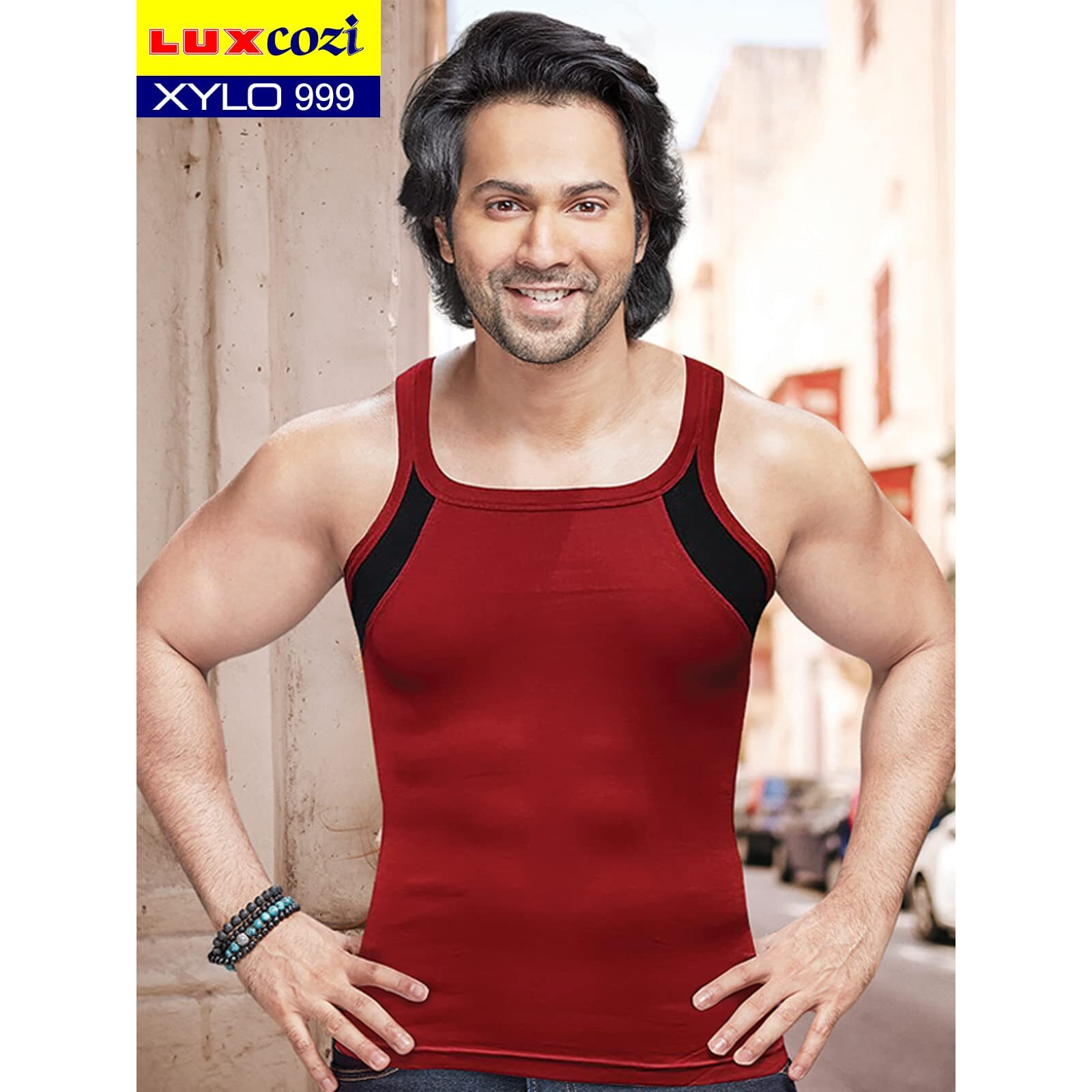 Lux Cozi Men's Pack of 3 Multicolor Premium Cotton Vest (Size  90cm)