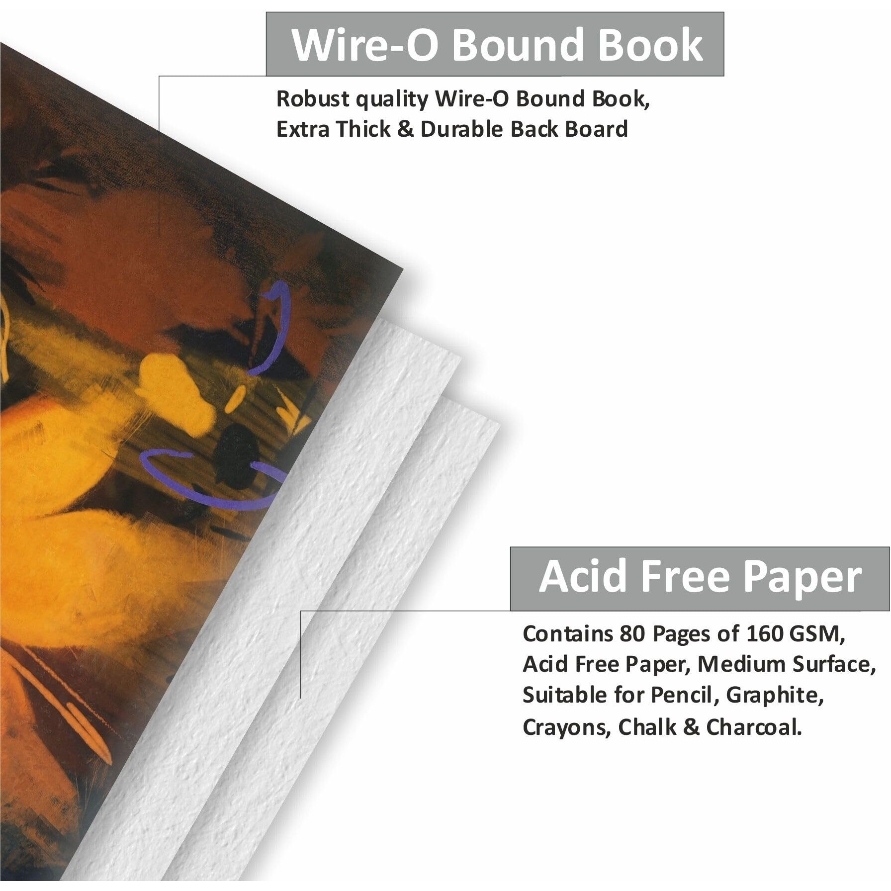 Anupam Artist Premium Drawing Book A3 | Acid-free Cartridge Paper 160GSM (40 Sheets, 80 Pages) | Spiral-Bound Sketchpad for Artists & Professionals for Marker Colored Pencil Charcoal Pastel