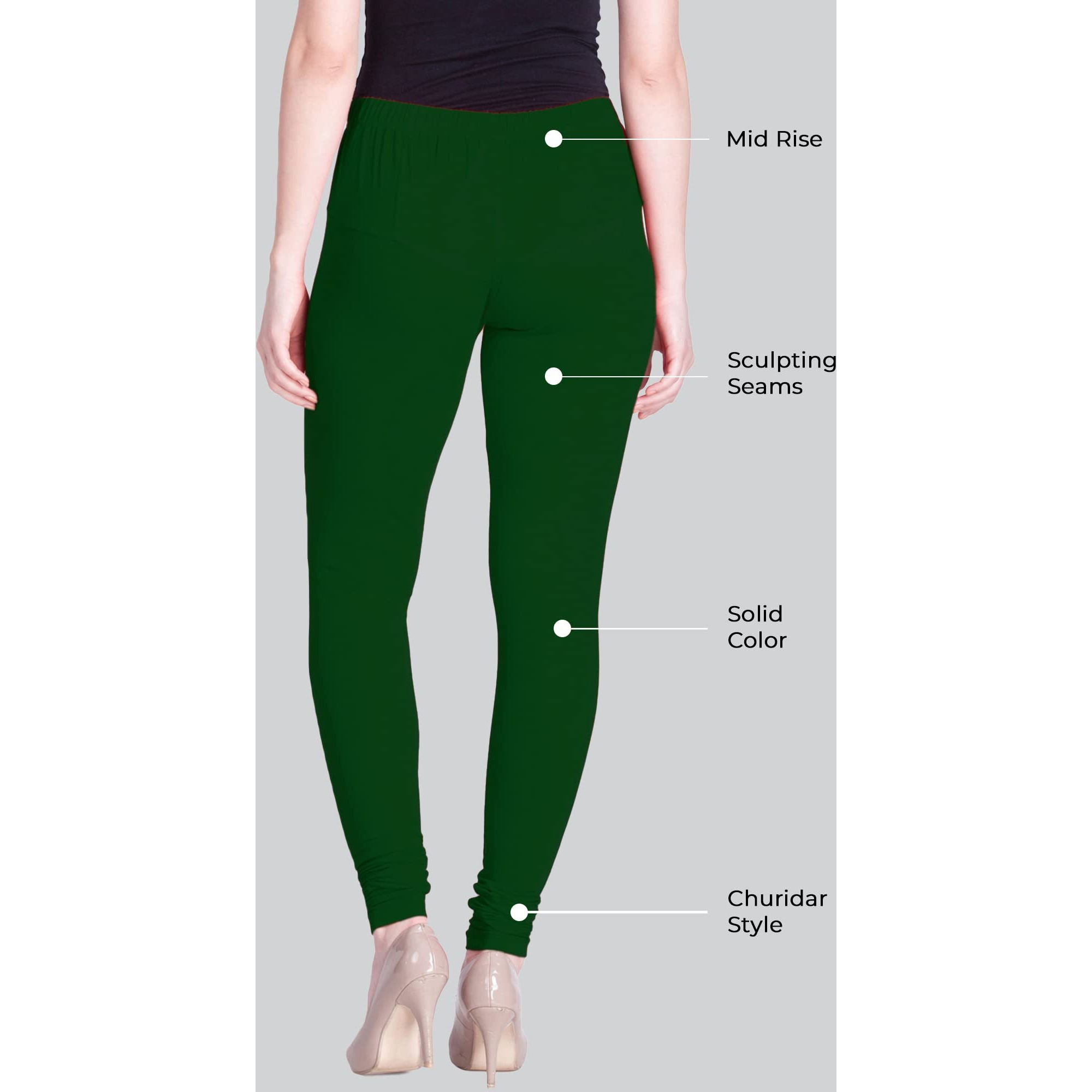 Lux Lyra Fourleaf Green Free Size Churidar Leggings