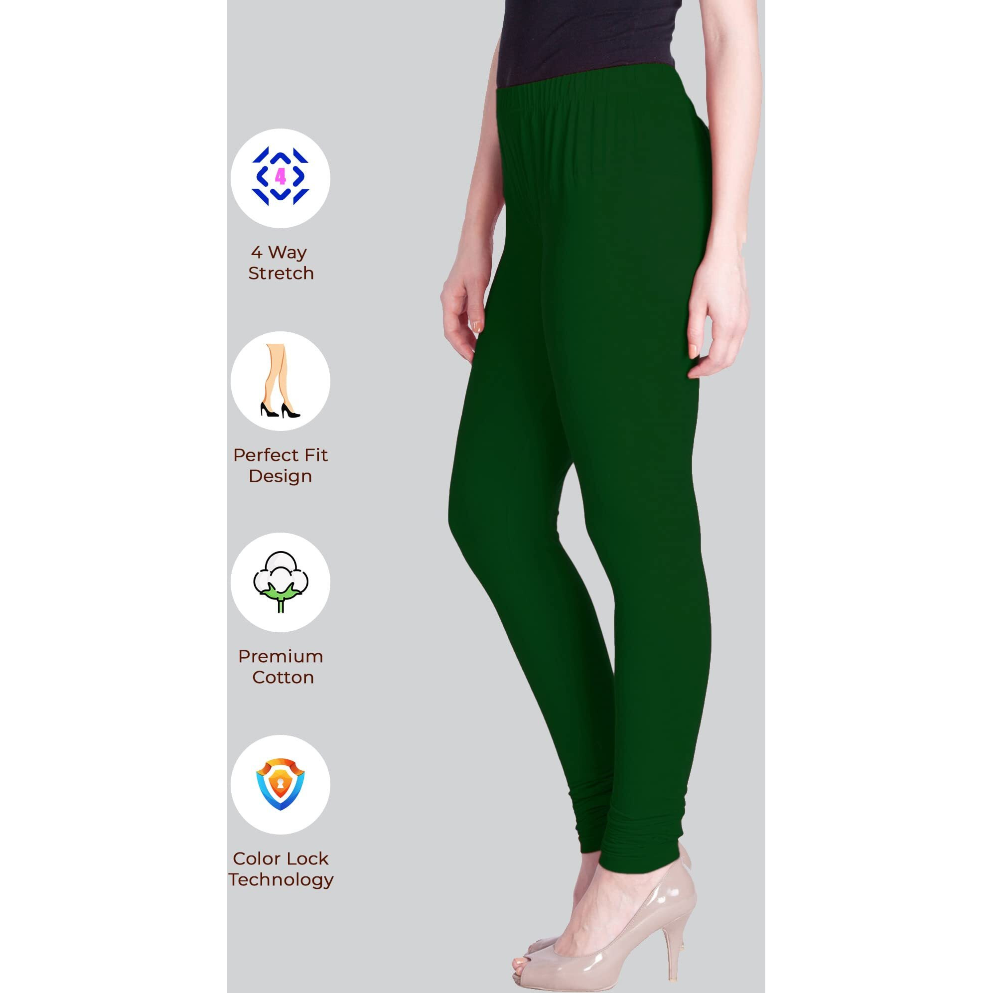Lux Lyra Fourleaf Green Free Size Churidar Leggings