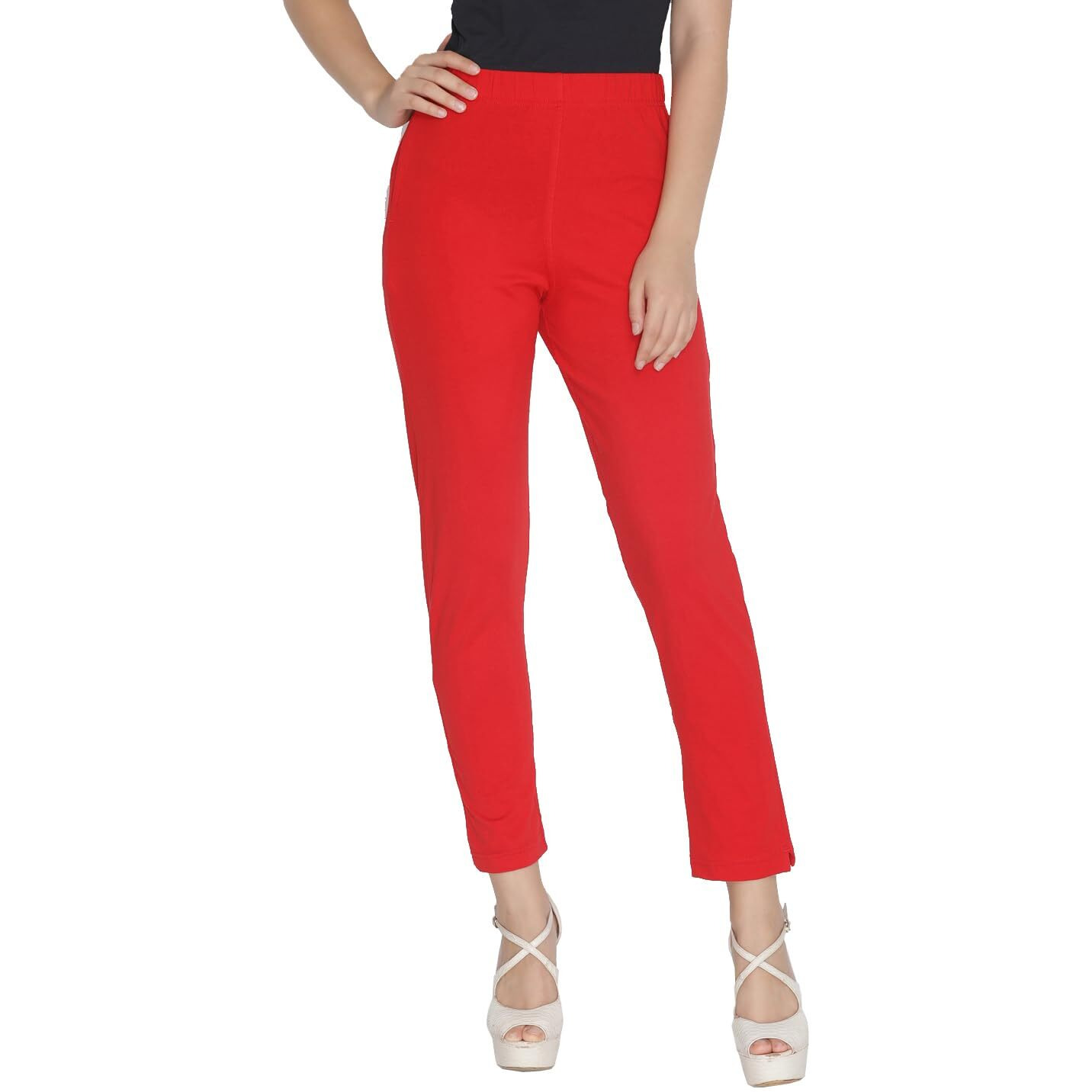 Lyra Women Solid Premium Cotton Kurtipant | Mid-Waist | Fashionwear