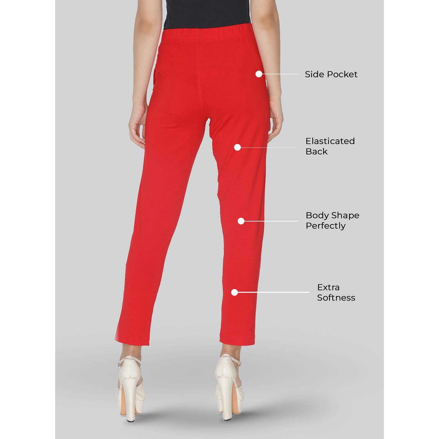 Lyra Women Solid Premium Cotton Kurtipant | Mid-Waist | Fashionwear