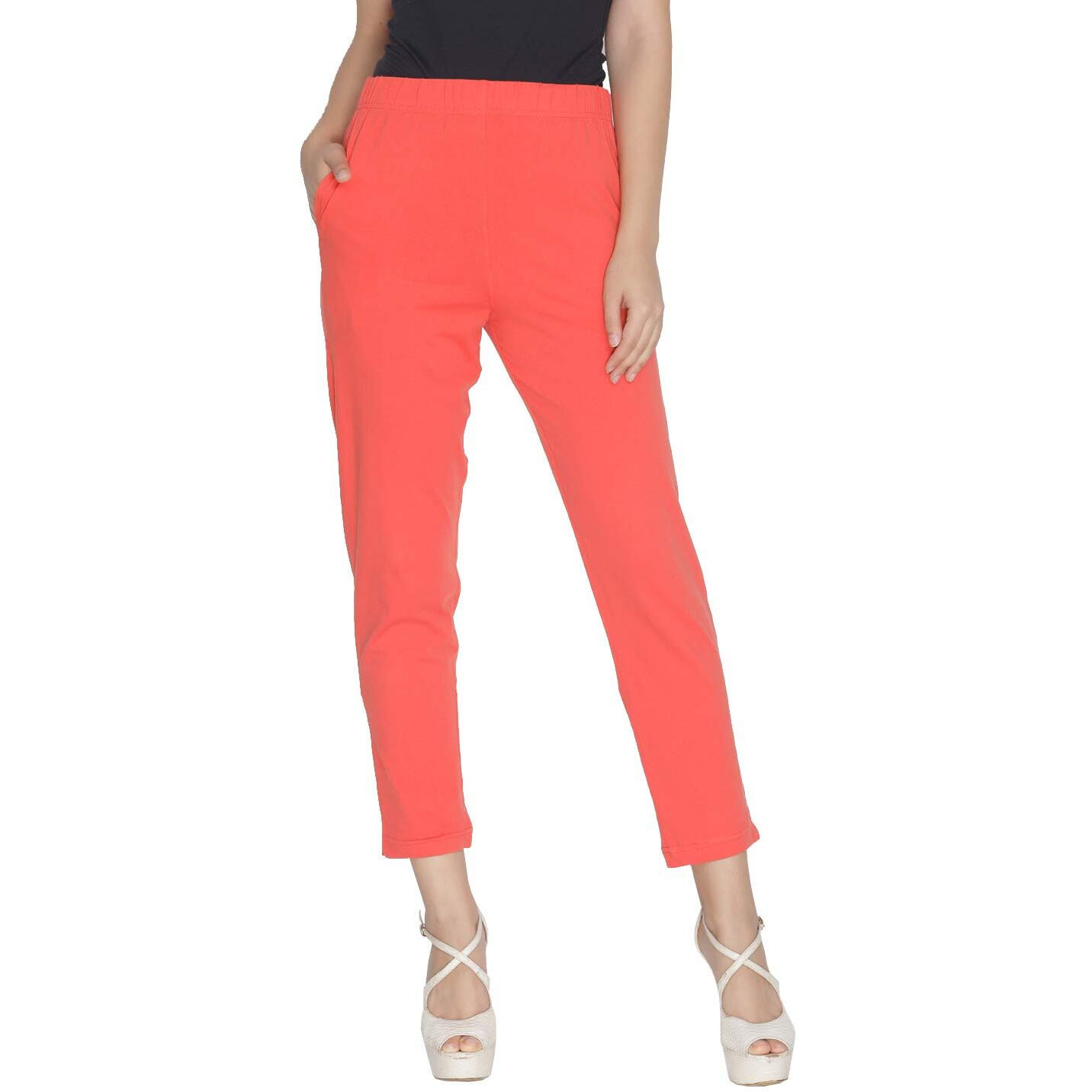 Lyra Women Solid Premium Cotton Kurtipant | Mid-Waist | Fashionwear