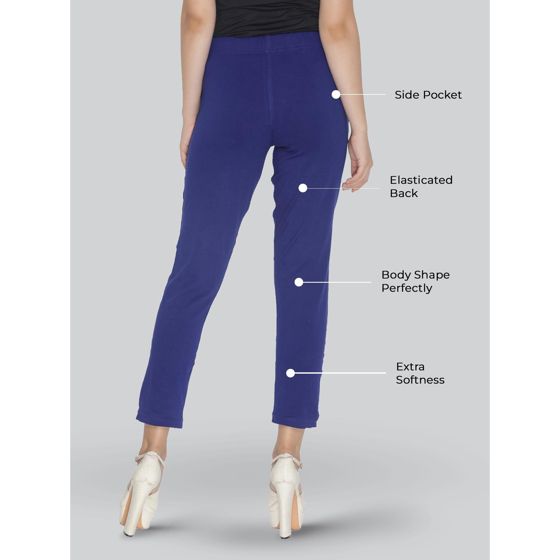 Lyra Women Solid Premium Cotton Kurtipant | Mid-Waist | Fashionwear