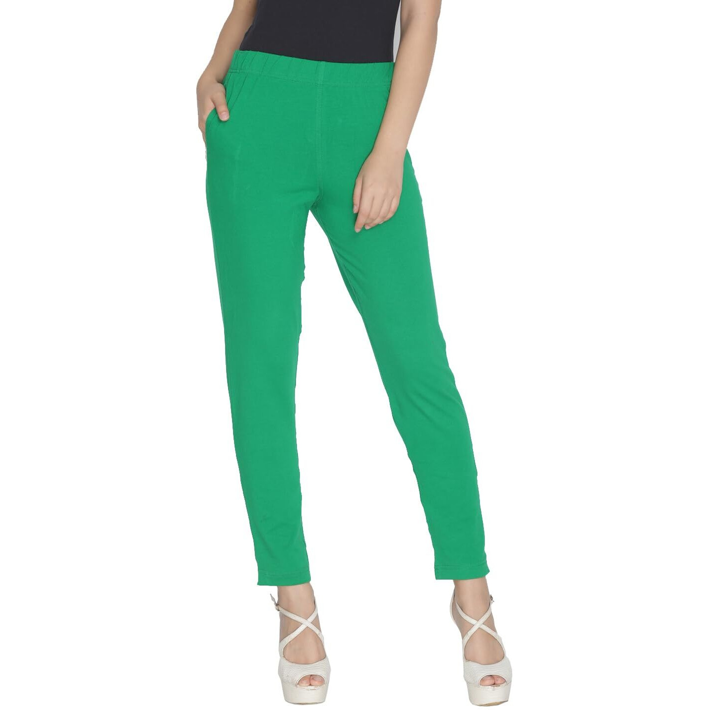 Lyra Women Solid Premium Cotton Kurtipant | Mid-Waist | Fashionwear