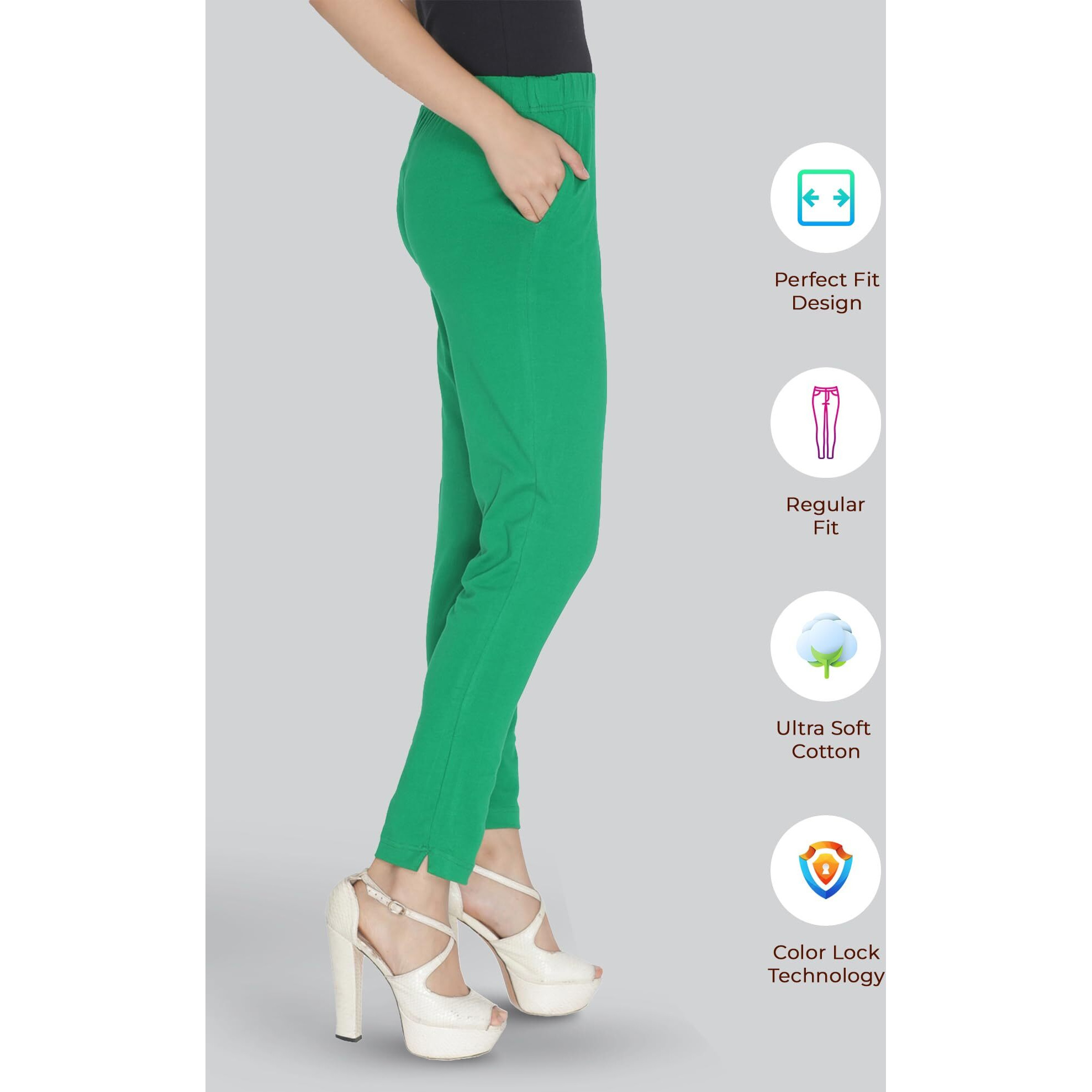 Lyra Women Solid Premium Cotton Kurtipant | Mid-Waist | Fashionwear