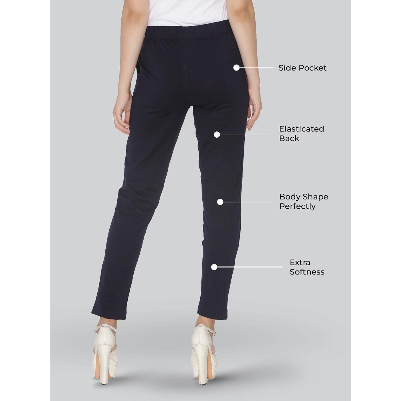 Lyra Women Solid Premium Cotton Kurtipant | Mid-Waist | Fashionwear