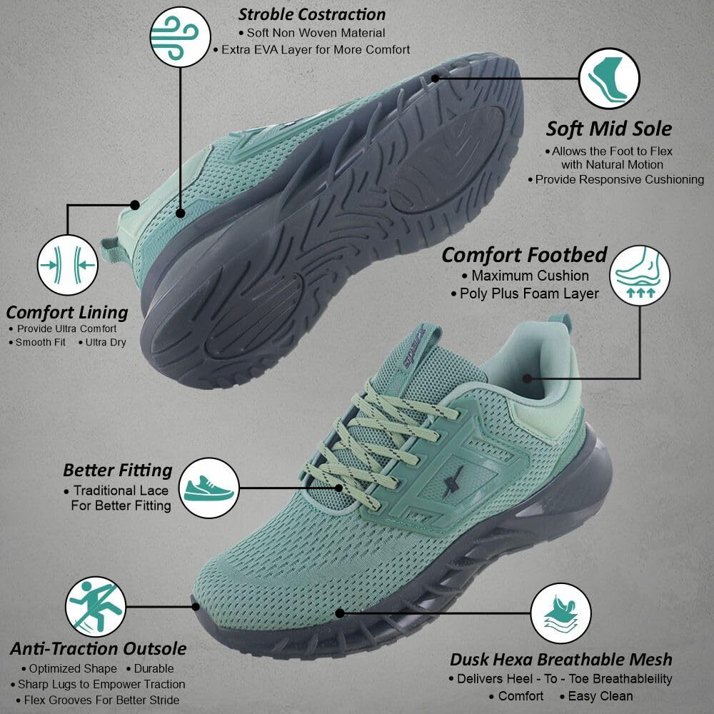 Sparx Mens SM 796 | Enhanced Durability & Soft Cushion | Black Running Shoe - 10 UK (SM 796)