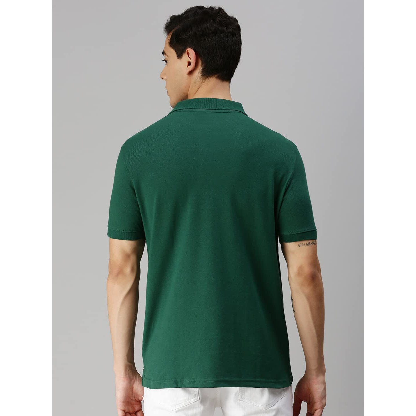 ONN Men's Bottle Green Half Sleeves Polo Collar T-Shirt with Pocket(Size  X-Small)