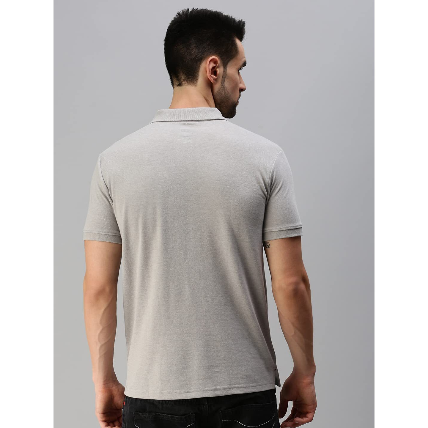 ONN Men's Grey Melange Half Sleeves Polo Collar T-Shirt with Pocket(Size  X-Small)