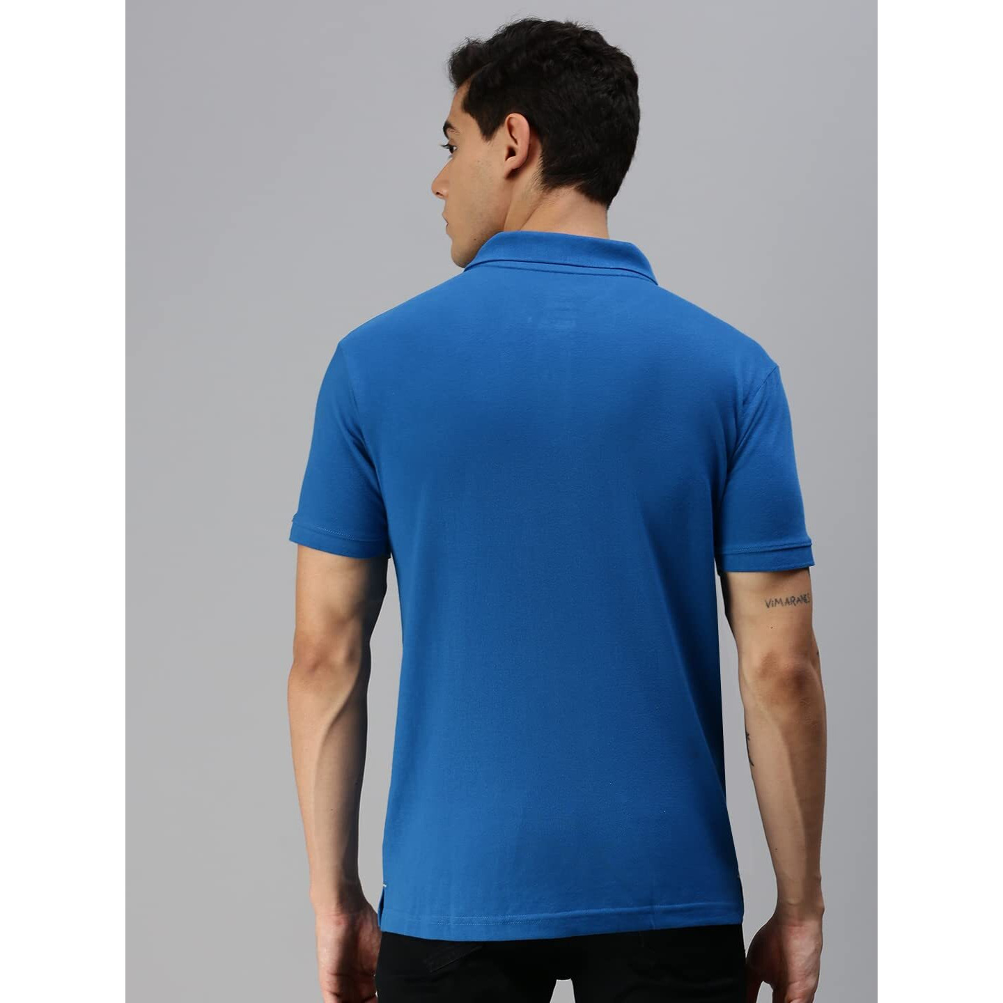 ONN Men's Bright Blue Half Sleeves Polo Collar T-Shirt with Pocket(Size  X-Small)