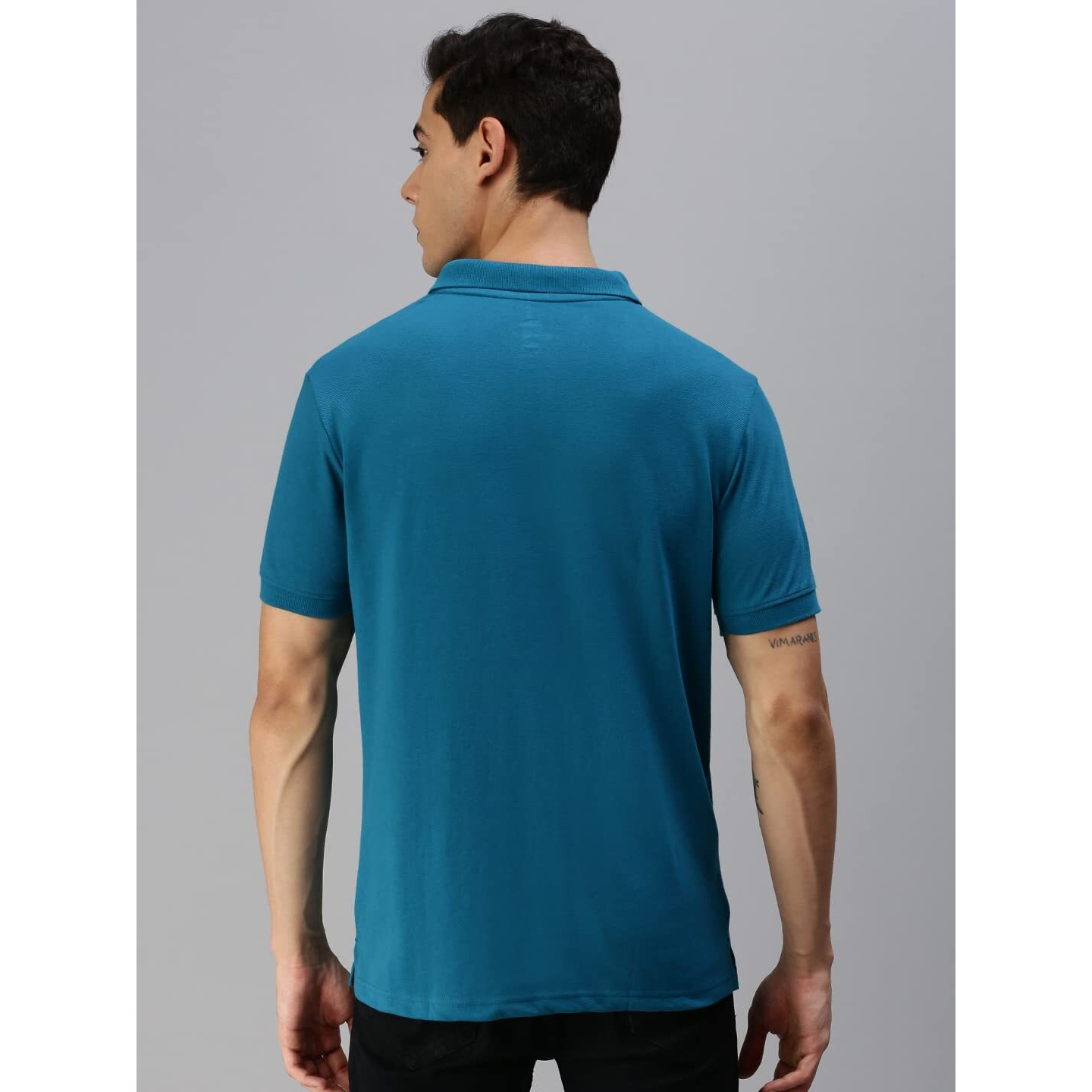 ONN Men's Peacock Blue Half Sleeves Polo Collar T-Shirt with Pocket(Size  X-Small)