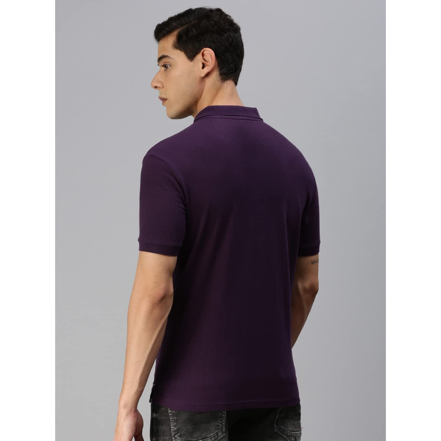 ONN Men's Purple Half Sleeves Polo Collar T-Shirt with Pocket(Size  X-Small)