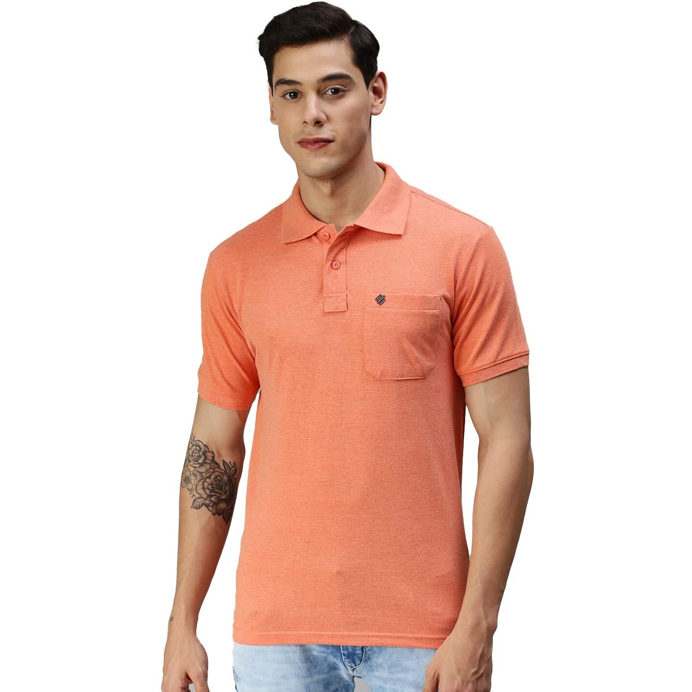 ONN Men's Tangeriene Half Sleeves Polo Collar T-Shirt with Pocket(Size  X-Small)