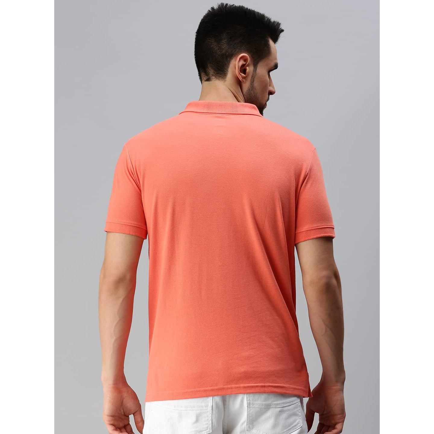 ONN Men's Peach Half Sleeves Polo Collar T-Shirt with Pocket(Size  X-Small)