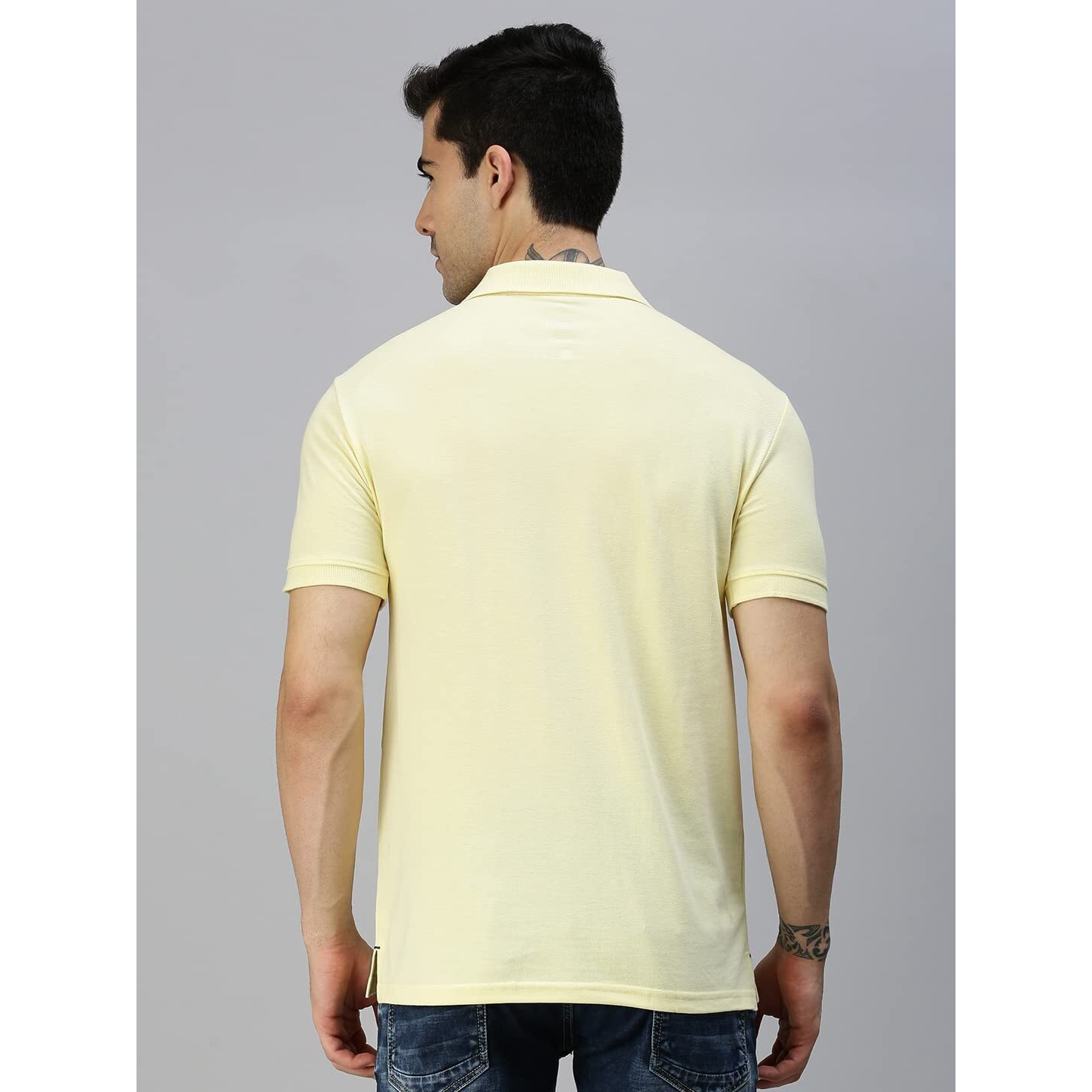 ONN Men's Canary Yellow Half Sleeves Polo Collar T-Shirt with Pocket(Size  X-Small)