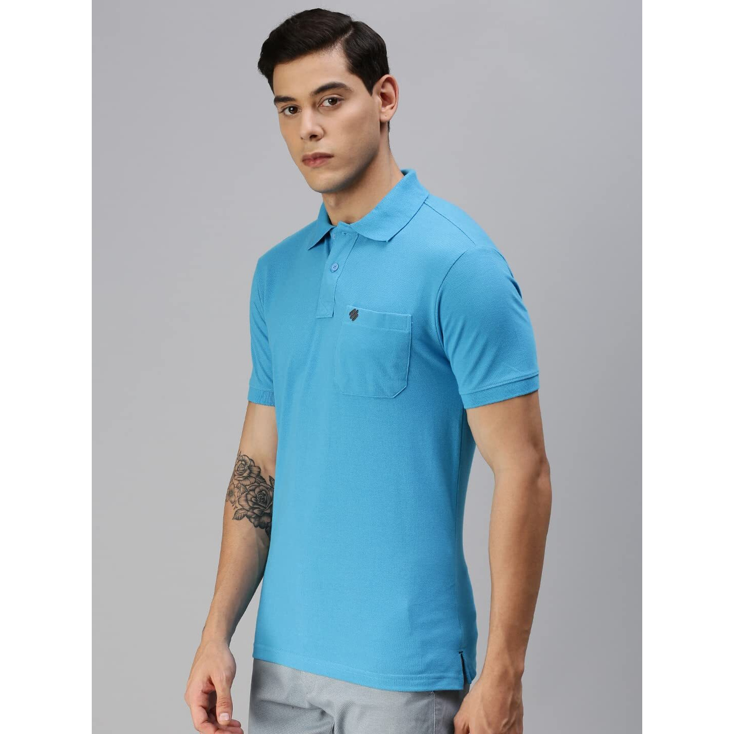 ONN Men's Sapphire Blue Half Sleeves Polo Collar T-Shirt with Pocket(Size  X-Small)