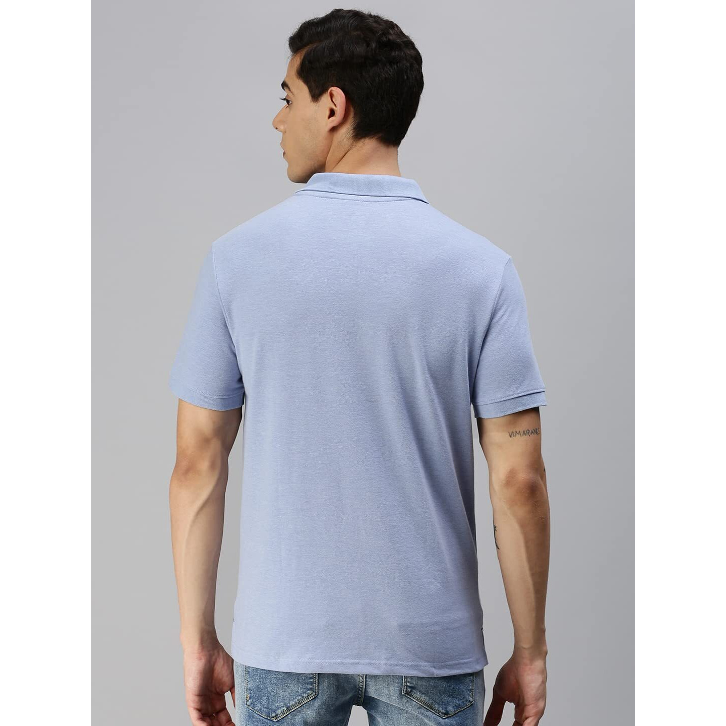 ONN Men's Blue Mist Half Sleeves Polo Collar T-Shirt with Pocket(Size  XX-Large)