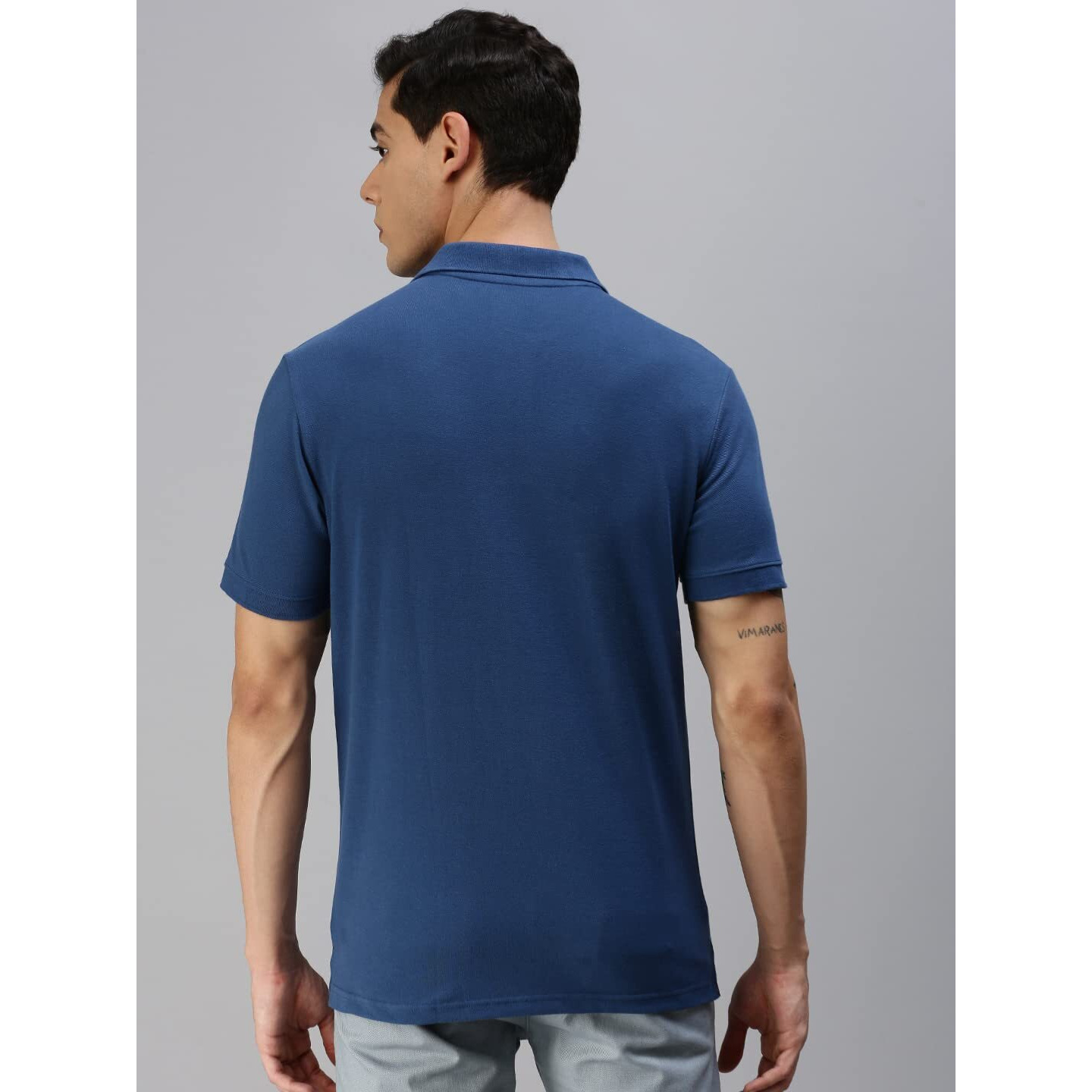 ONN Men's Azure Half Sleeves Polo Collar T-Shirt with Pocket(Size  Medium)