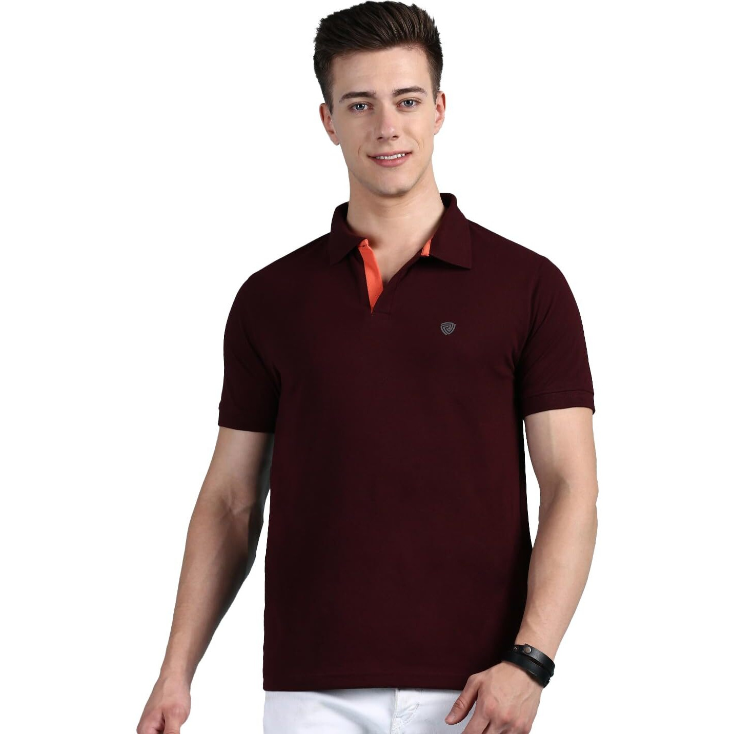 Lux Cozi Men's Pack of 1 Cofee Regular Fit Polo Neck Half Sleeve Solid Casual T-Shirt (Size  Medium)_COZI_2121_COF_M_1PC