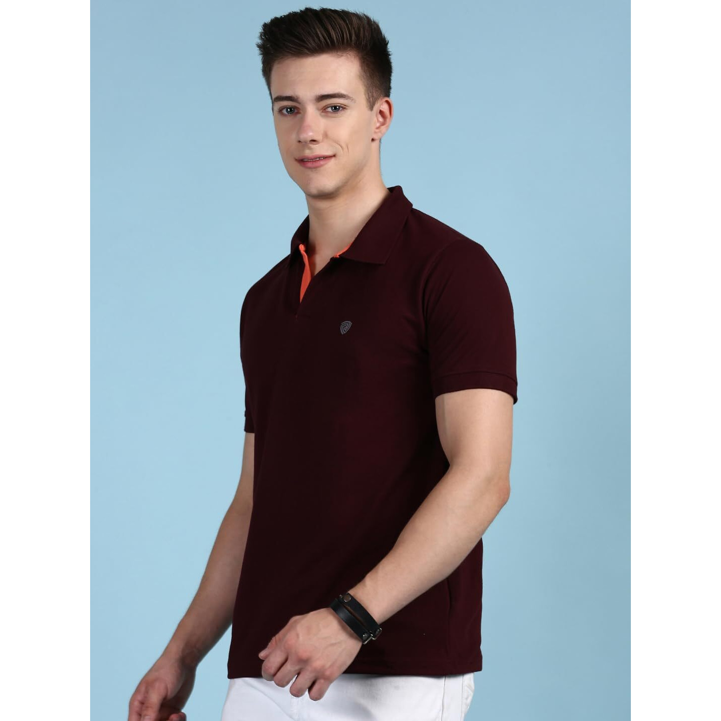 Lux Cozi Men's Pack of 1 Cofee Regular Fit Polo Neck Half Sleeve Solid Casual T-Shirt (Size  Medium)_COZI_2121_COF_M_1PC