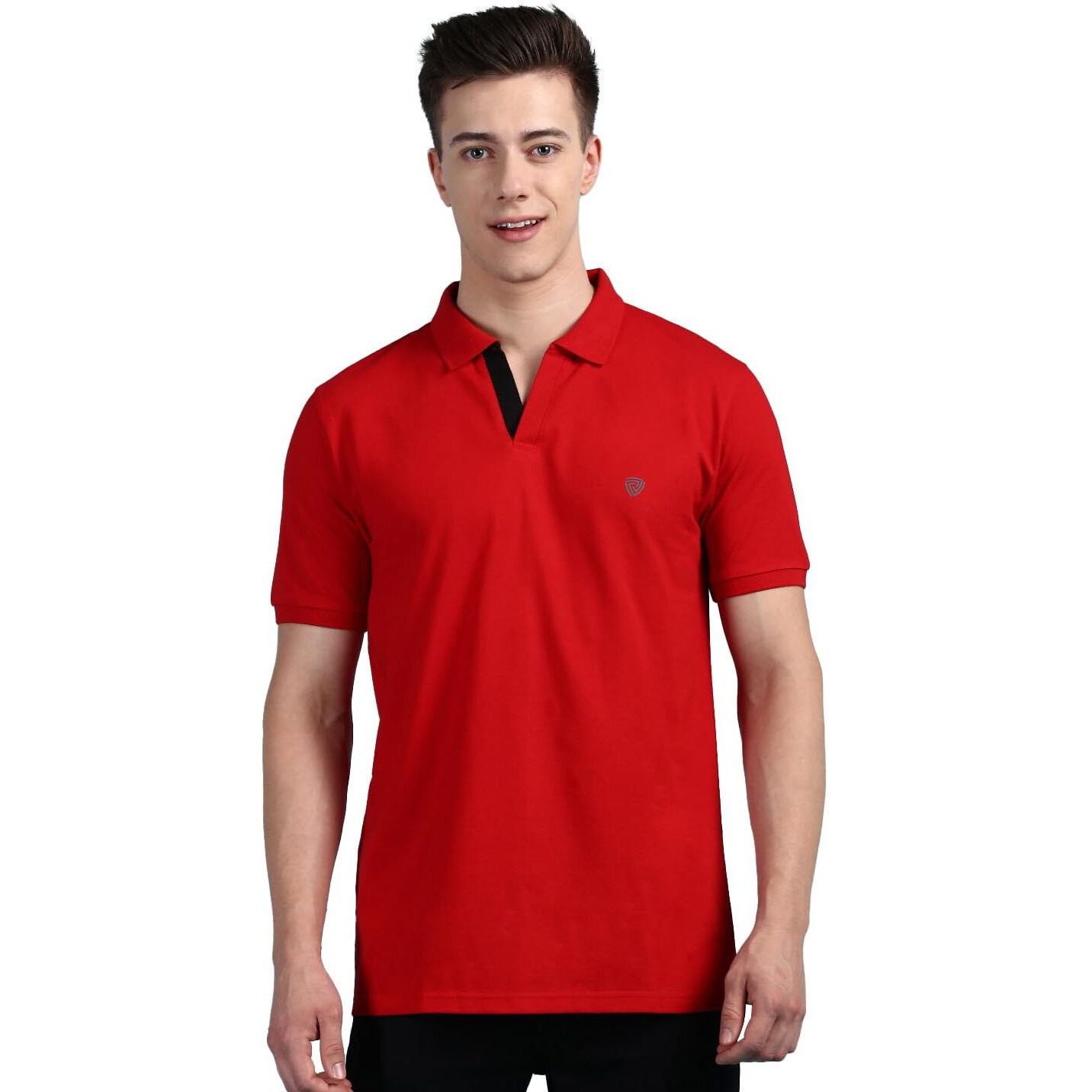 Lux Cozi Men's Pack of 1 Red Regular Fit Polo Neck Half Sleeve Solid Casual T-Shirt (Size  Medium)_COZI_2121_RD_M_1PC