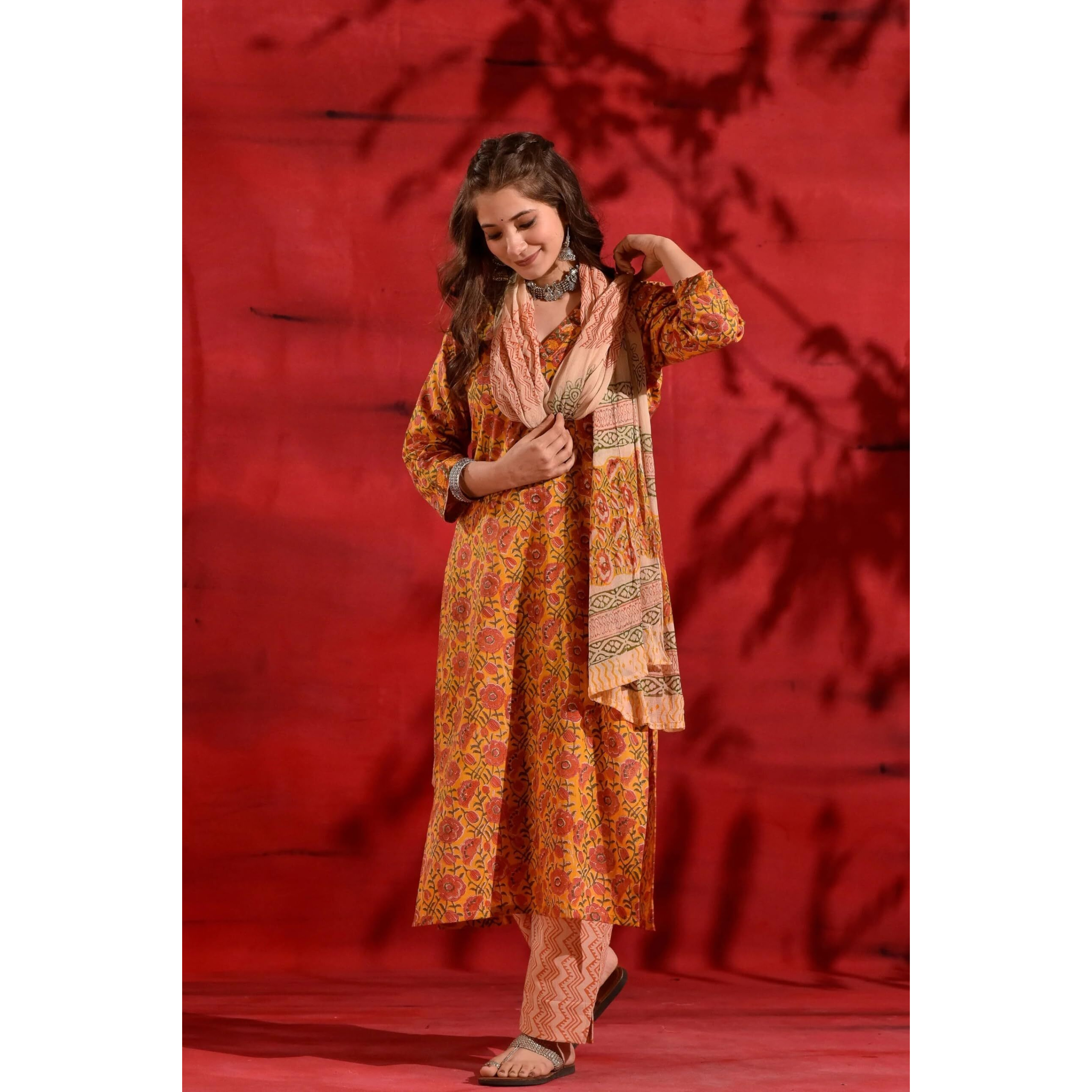 Kurta Set for Women || Women Kurta Set || 3pic Kurta for Women (Kurta-51-52-88) (in, Alpha, S, Regular, Multicolor)