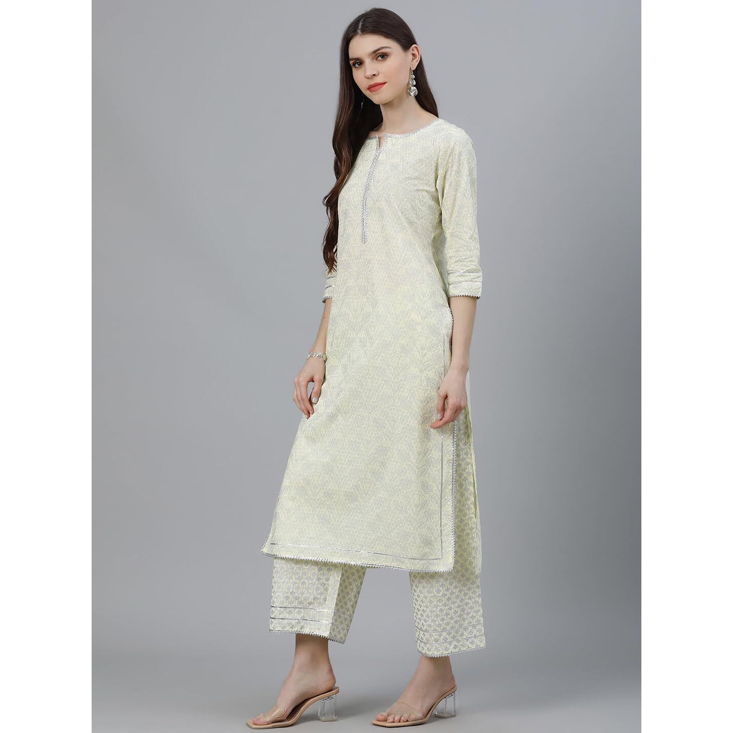 Libas Women's Cotton Kurta Sets (13040O_Yellow